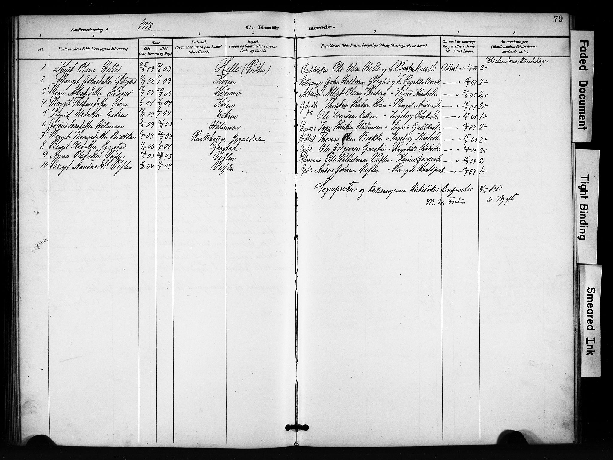 Vang prestekontor, Valdres, SAH/PREST-140/H/Hb/L0007: Parish register (copy) no. 7, 1893-1924, p. 79