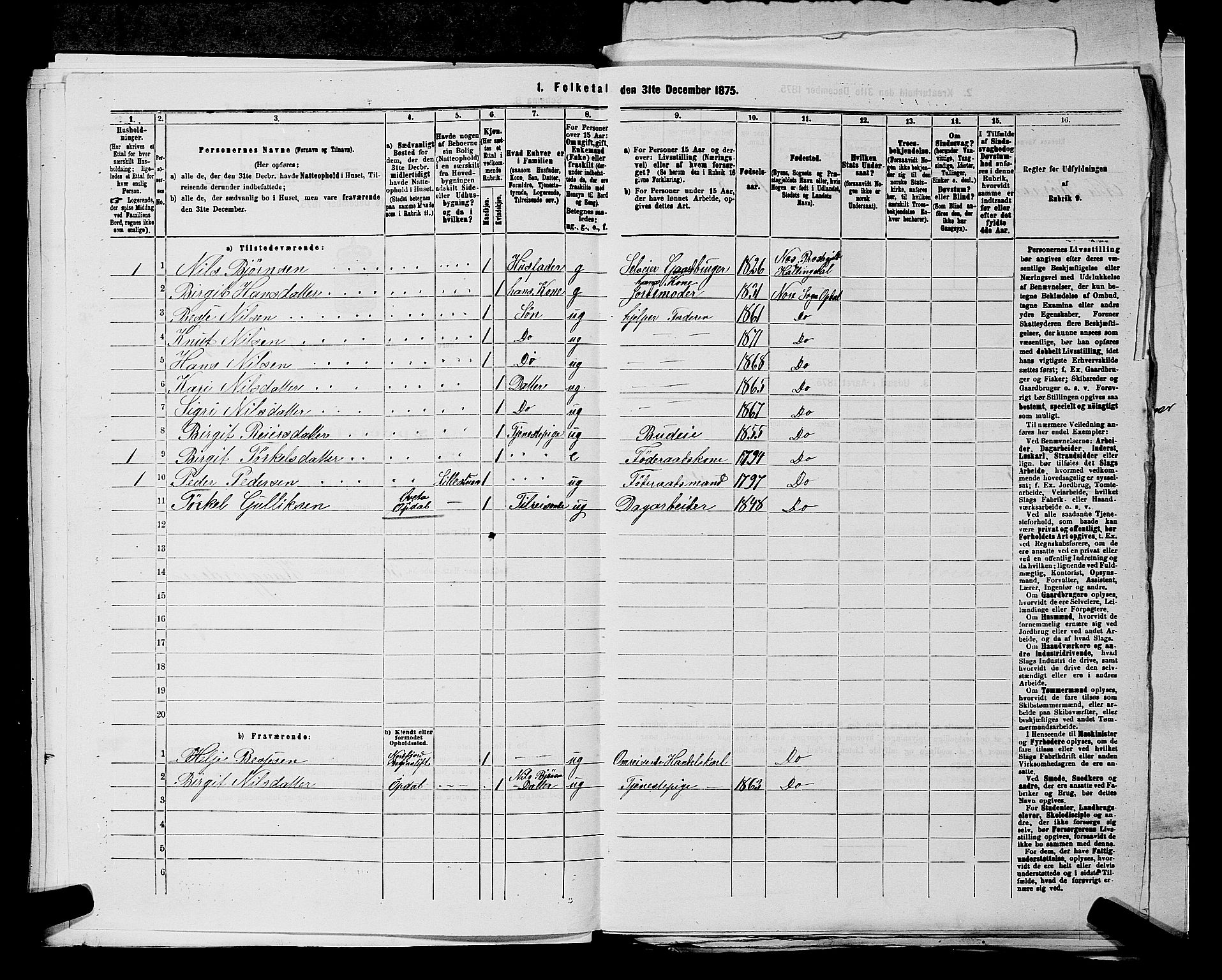 SAKO, 1875 census for 0633P Nore, 1875, p. 451