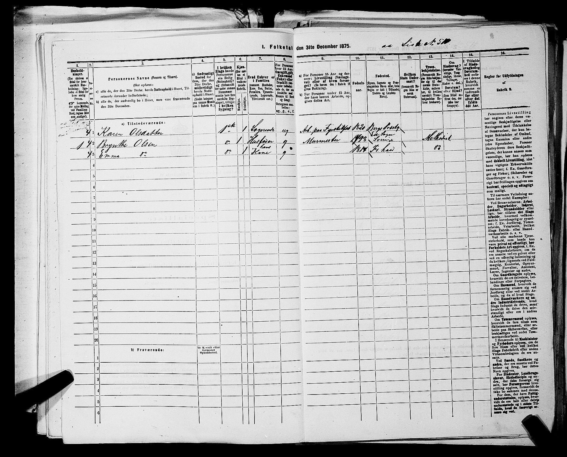 RA, 1875 census for 0101P Fredrikshald, 1875, p. 1134