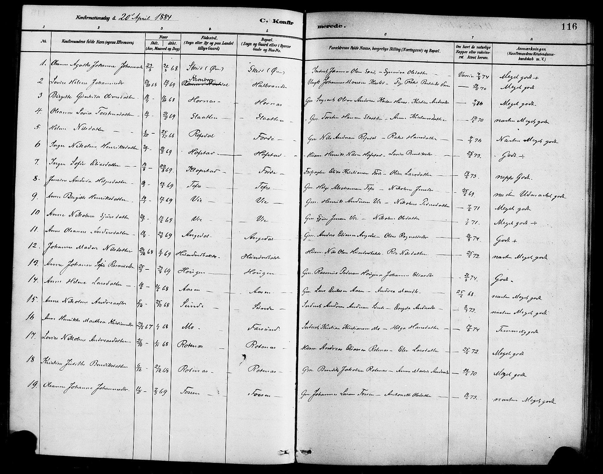 Førde sokneprestembete, AV/SAB-A-79901/H/Haa/Haab/L0001: Parish register (official) no. B 1, 1880-1898, p. 116