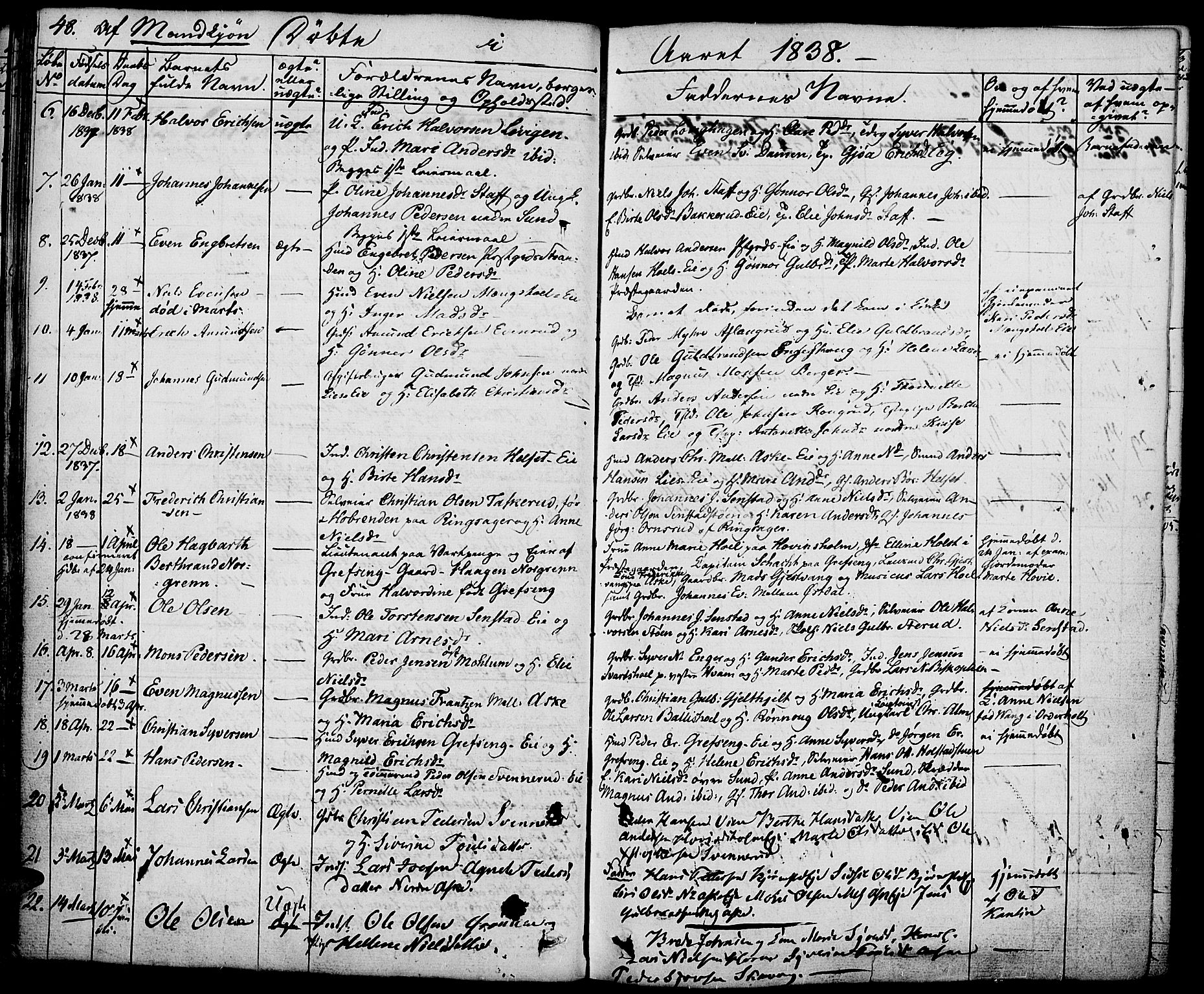 Nes prestekontor, Hedmark, SAH/PREST-020/K/Ka/L0003: Parish register (official) no. 3, 1827-1851, p. 48