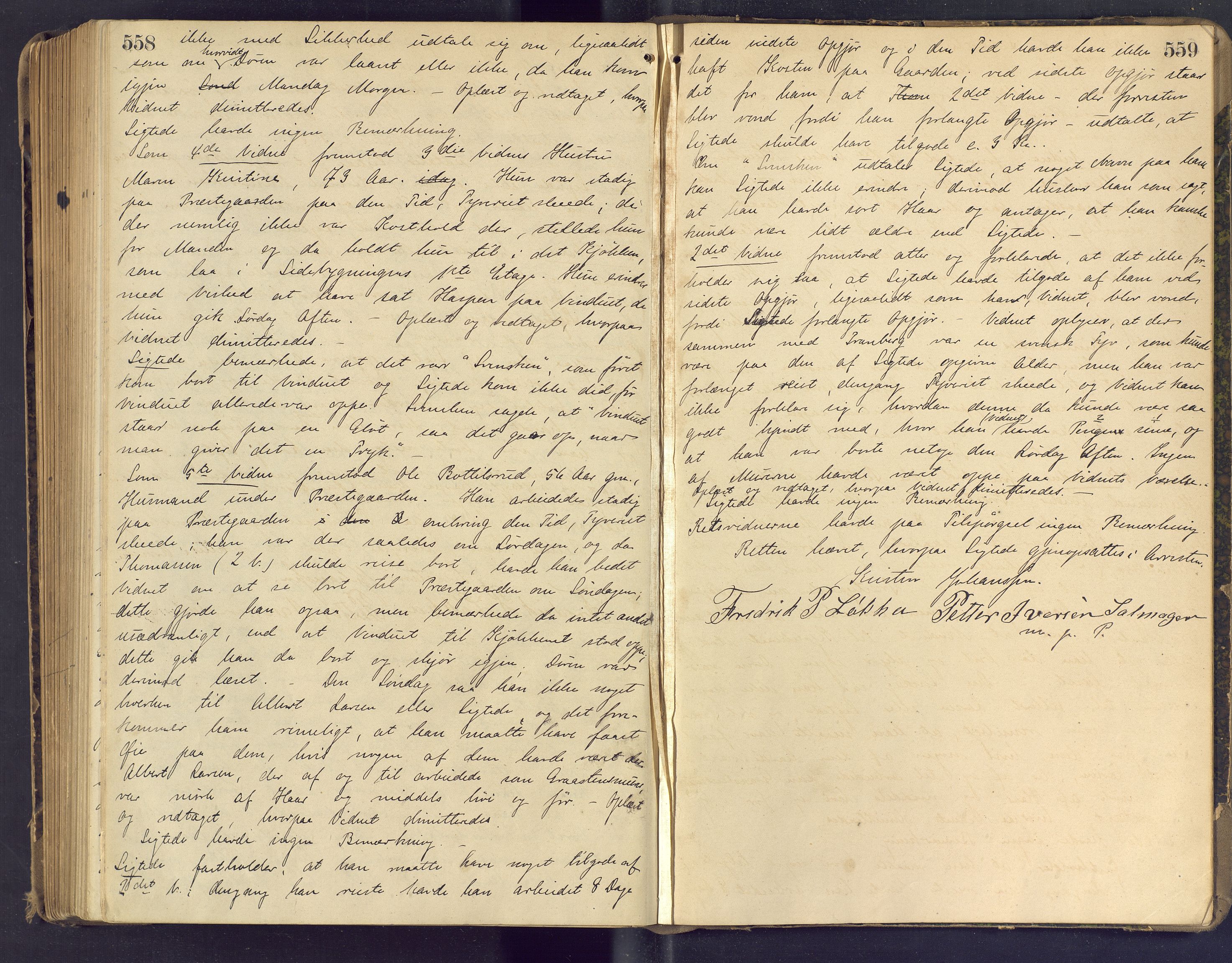 Ringerike sorenskriveri, AV/SAKO-A-105/F/Fc/Fca/L0020: Ekstrarettsprotokoll, 1888-1892, p. 558-559
