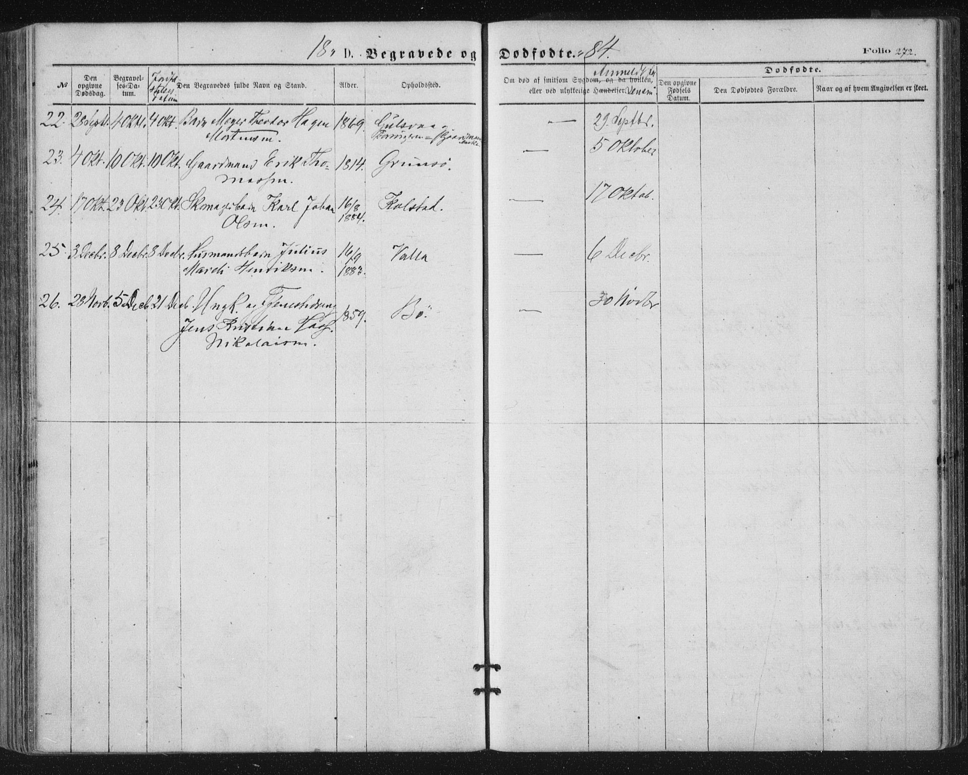 Ministerialprotokoller, klokkerbøker og fødselsregistre - Nordland, SAT/A-1459/816/L0241: Parish register (official) no. 816A07, 1870-1885, p. 272