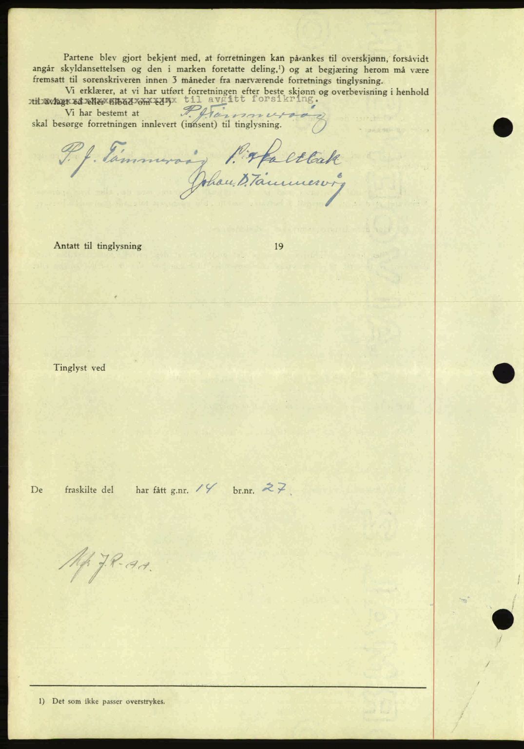 Nordmøre sorenskriveri, AV/SAT-A-4132/1/2/2Ca: Mortgage book no. A100a, 1945-1945, Diary no: : 1465/1945