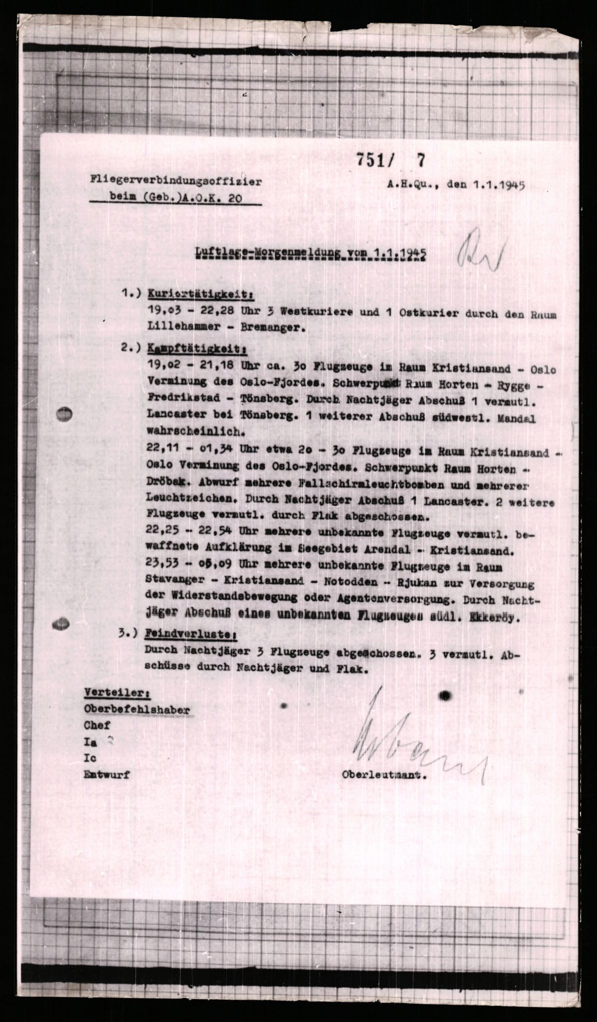 Forsvarets Overkommando. 2 kontor. Arkiv 11.4. Spredte tyske arkivsaker, AV/RA-RAFA-7031/D/Dar/Dara/L0006: Krigsdagbøker for 20. Gebirgs-Armee-Oberkommando (AOK 20), 1945, p. 14