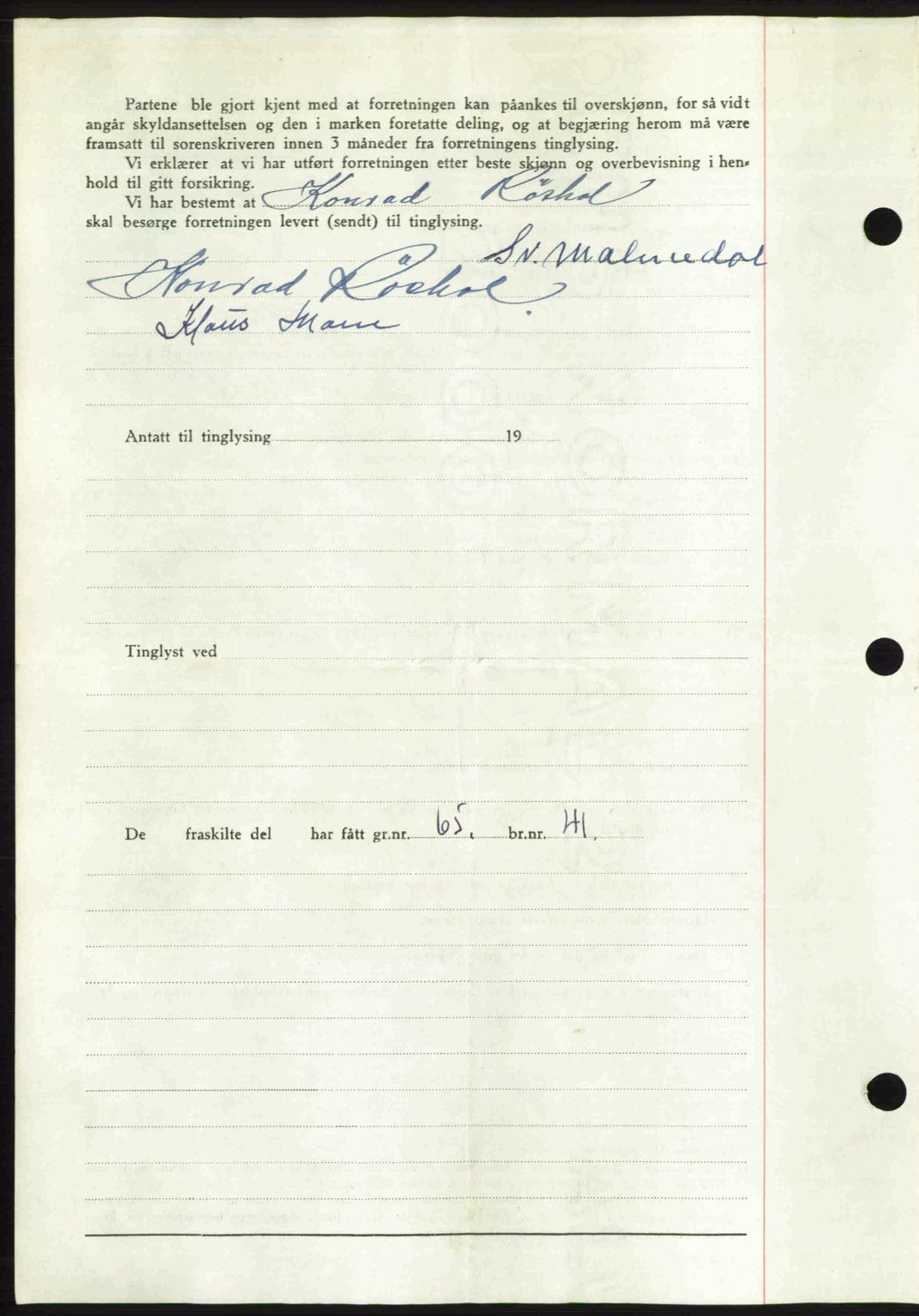 Romsdal sorenskriveri, AV/SAT-A-4149/1/2/2C: Mortgage book no. A30, 1949-1949, Diary no: : 2549/1949