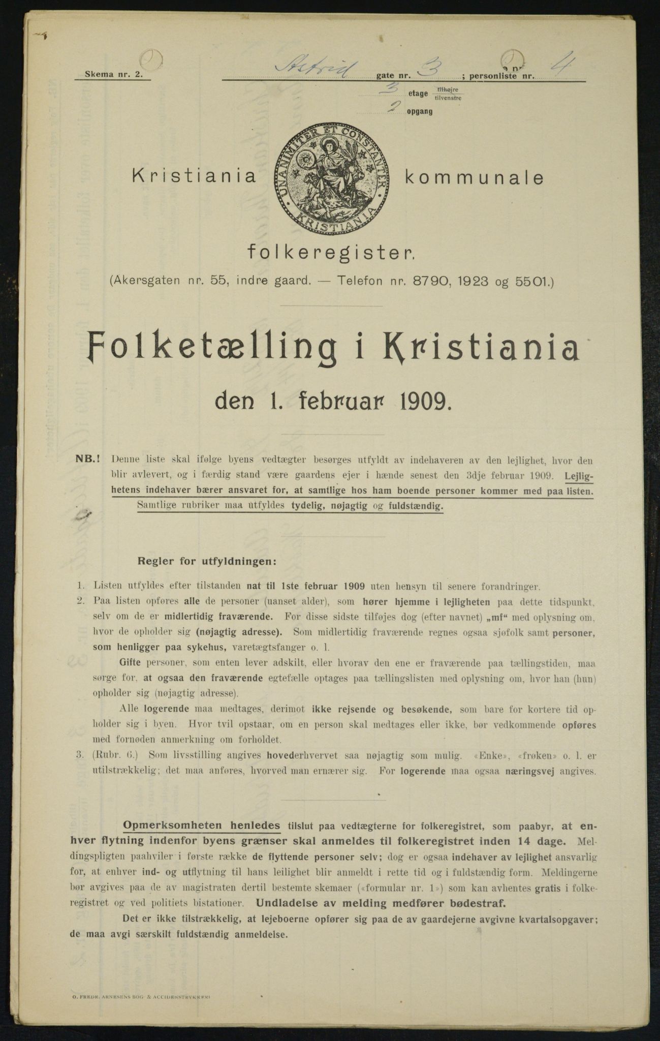 OBA, Municipal Census 1909 for Kristiania, 1909, p. 15572