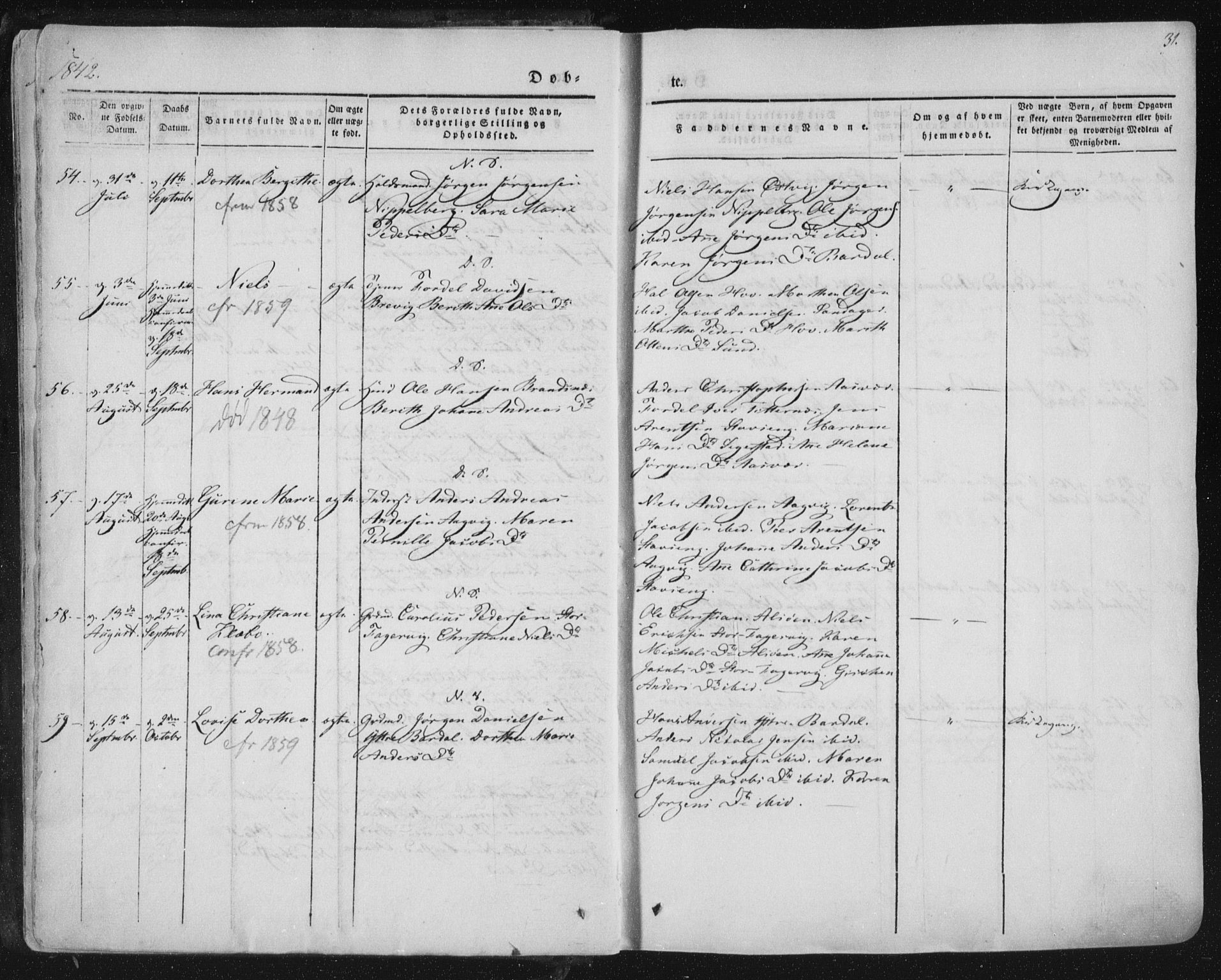 Ministerialprotokoller, klokkerbøker og fødselsregistre - Nordland, AV/SAT-A-1459/838/L0549: Parish register (official) no. 838A07, 1840-1854, p. 31