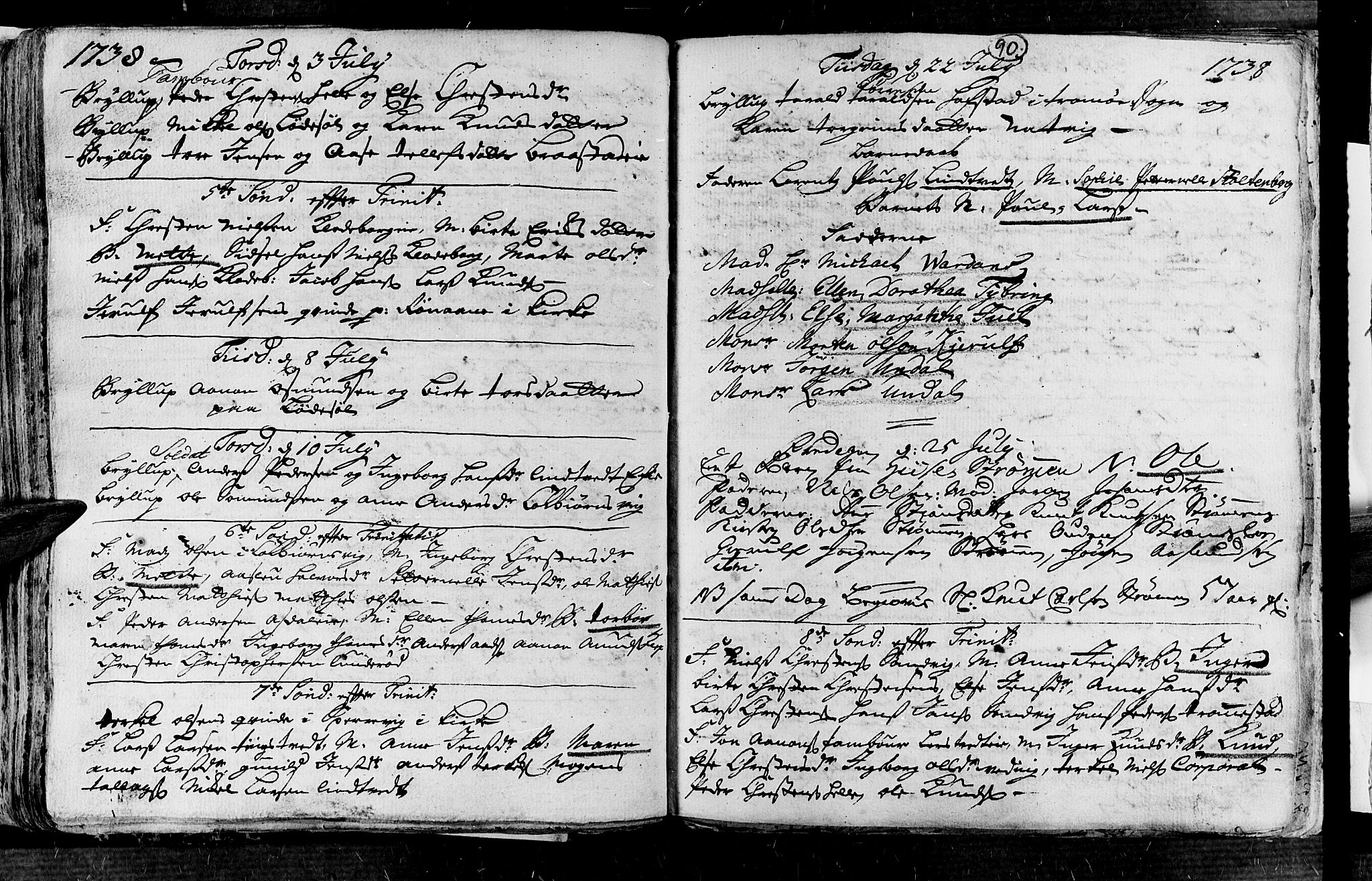 Øyestad sokneprestkontor, SAK/1111-0049/F/Fa/L0004: Parish register (official) no. A 4, 1730-1750, p. 90