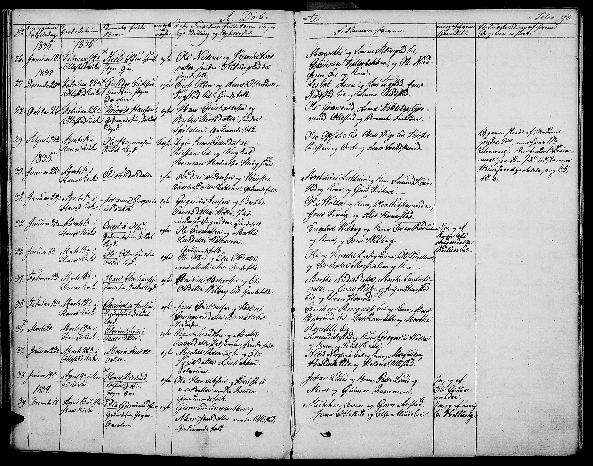 Stange prestekontor, AV/SAH-PREST-002/K/L0009: Parish register (official) no. 9, 1826-1835, p. 98