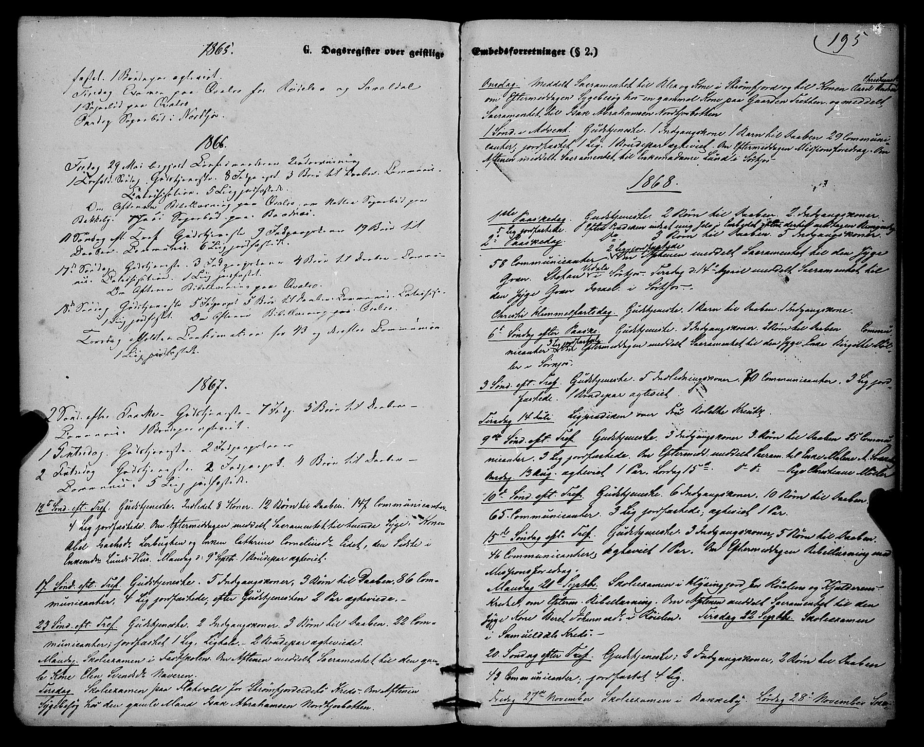 Skjervøy sokneprestkontor, SATØ/S-1300/H/Ha/Haa/L0013kirke: Parish register (official) no. 13, 1863-1877, p. 195
