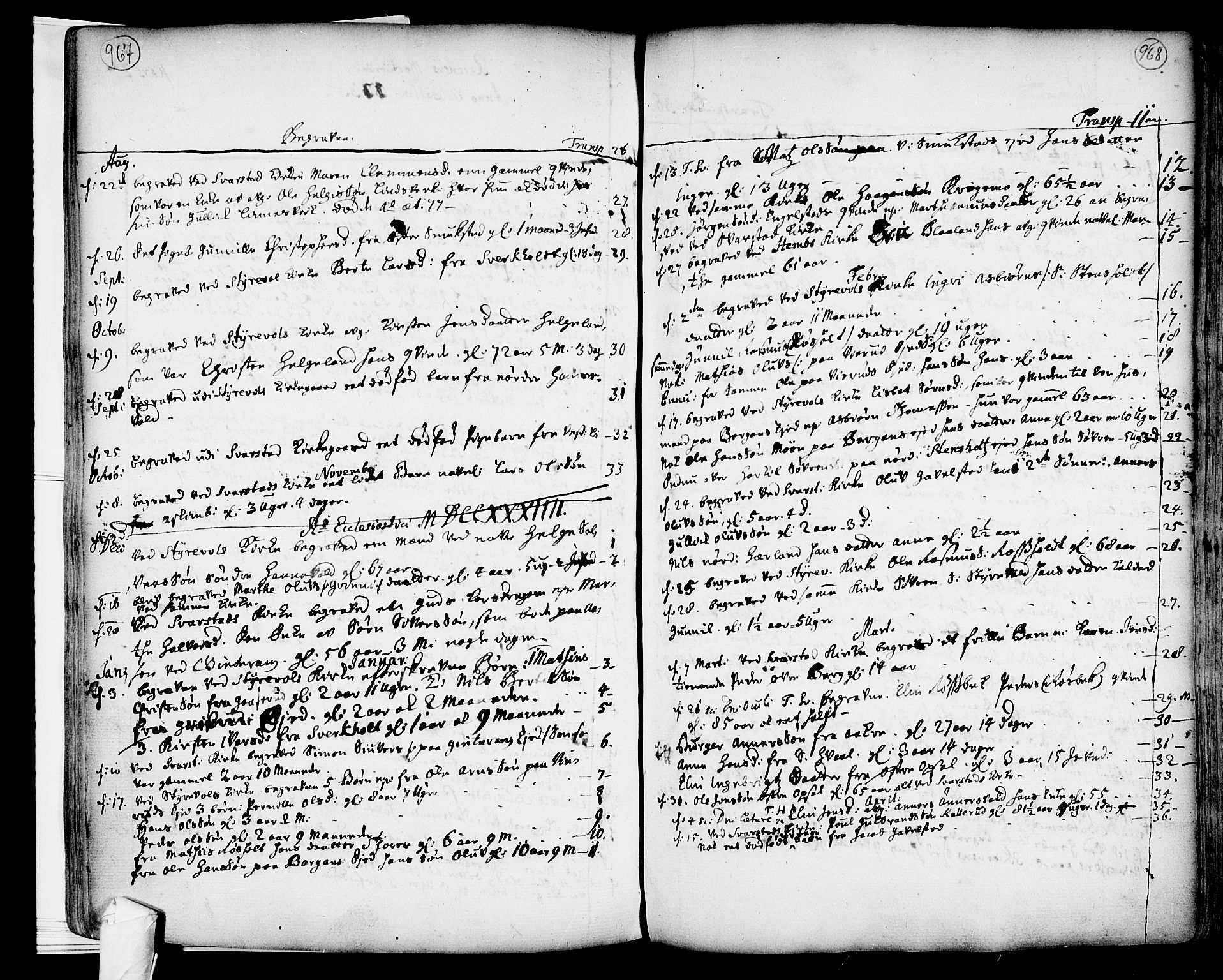 Lardal kirkebøker, SAKO/A-350/F/Fa/L0003: Parish register (official) no. I 3, 1733-1815, p. 967-968