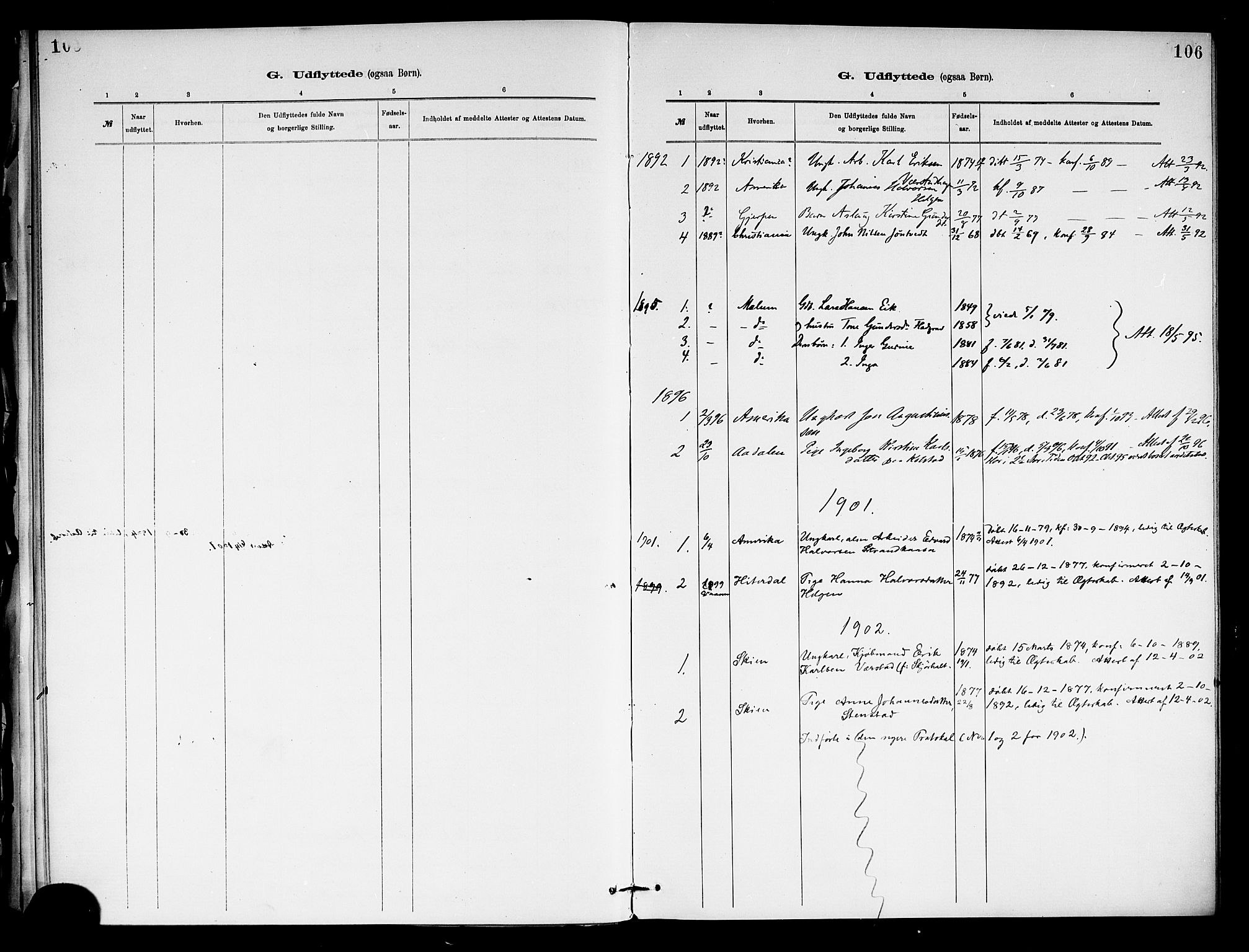 Holla kirkebøker, SAKO/A-272/F/Fa/L0009: Parish register (official) no. 9, 1881-1897, p. 106