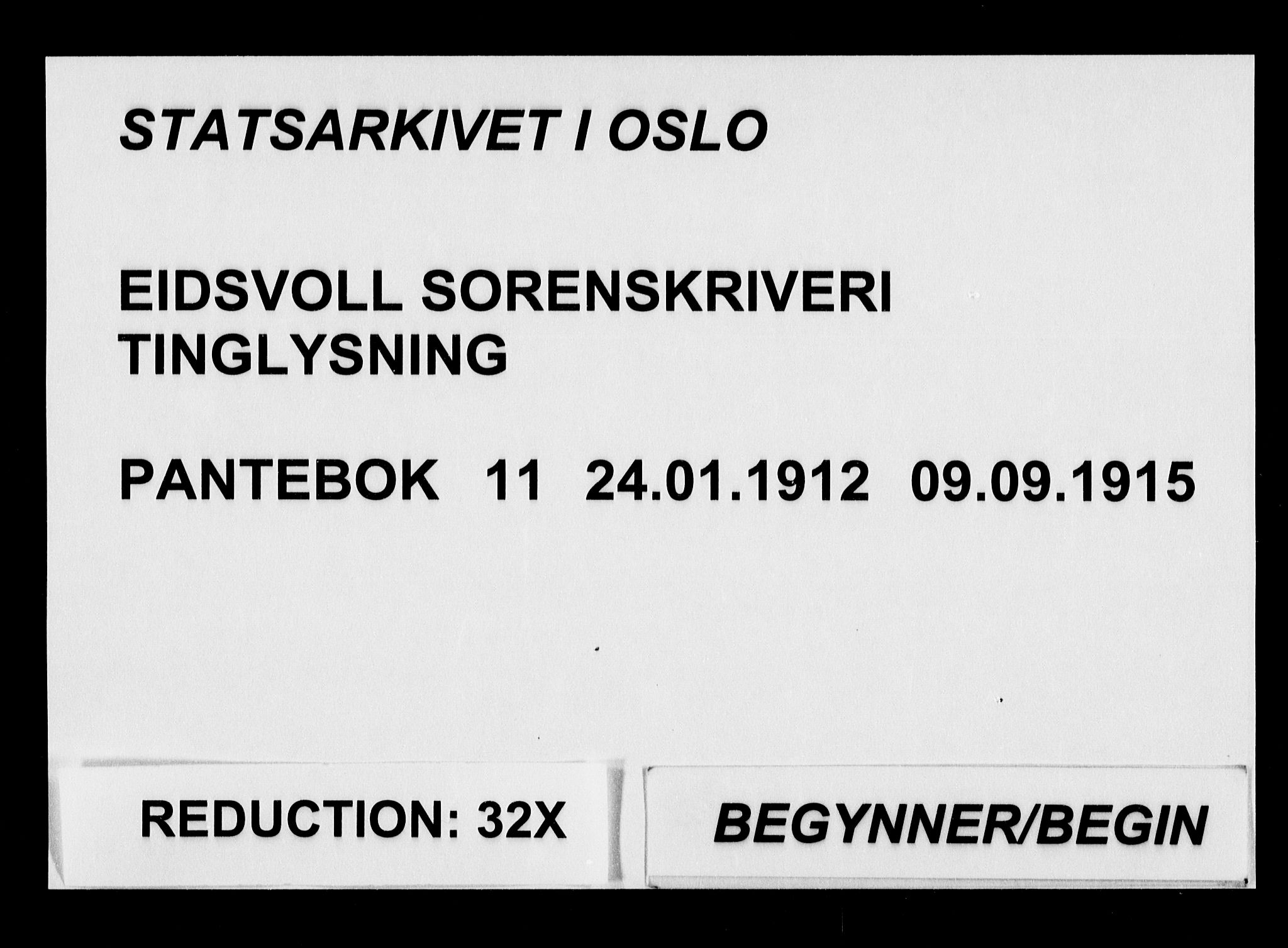 Eidsvoll tingrett, SAO/A-10371/G/Gb/Gba/L0011: Mortgage book no. 11, 1912-1915