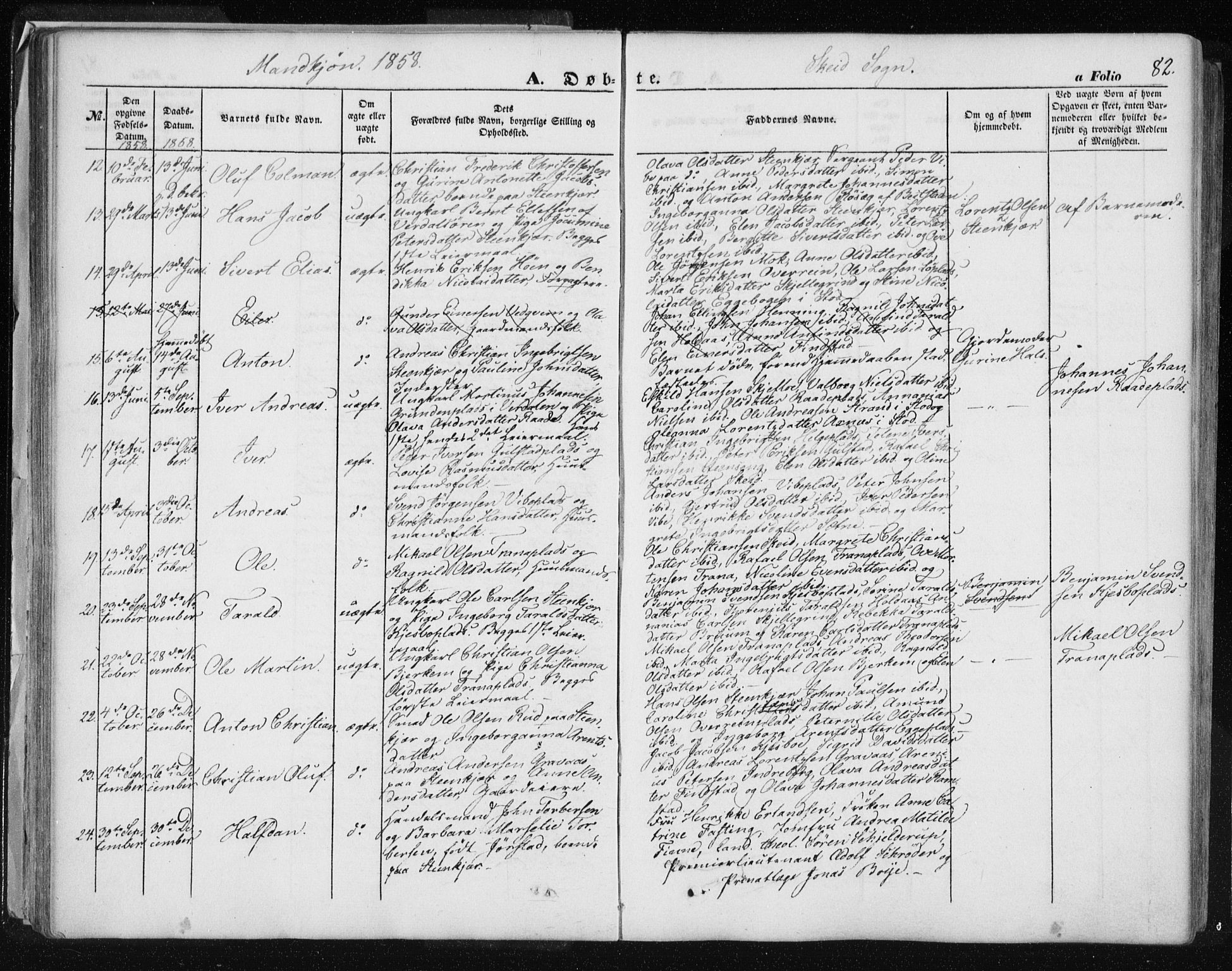 Ministerialprotokoller, klokkerbøker og fødselsregistre - Nord-Trøndelag, SAT/A-1458/735/L0342: Parish register (official) no. 735A07 /2, 1849-1862, p. 82