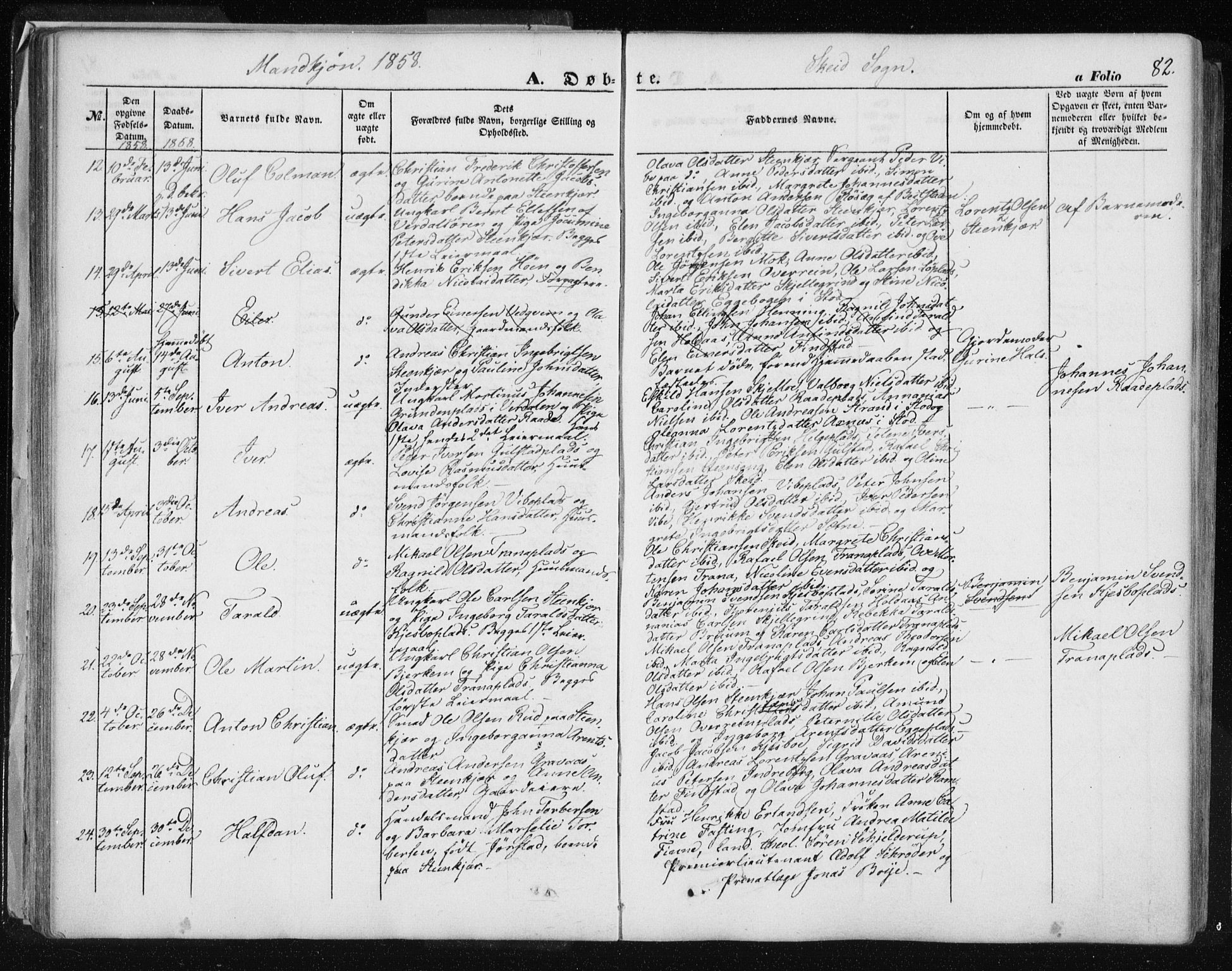 Ministerialprotokoller, klokkerbøker og fødselsregistre - Nord-Trøndelag, AV/SAT-A-1458/735/L0342: Parish register (official) no. 735A07 /2, 1849-1862, p. 82