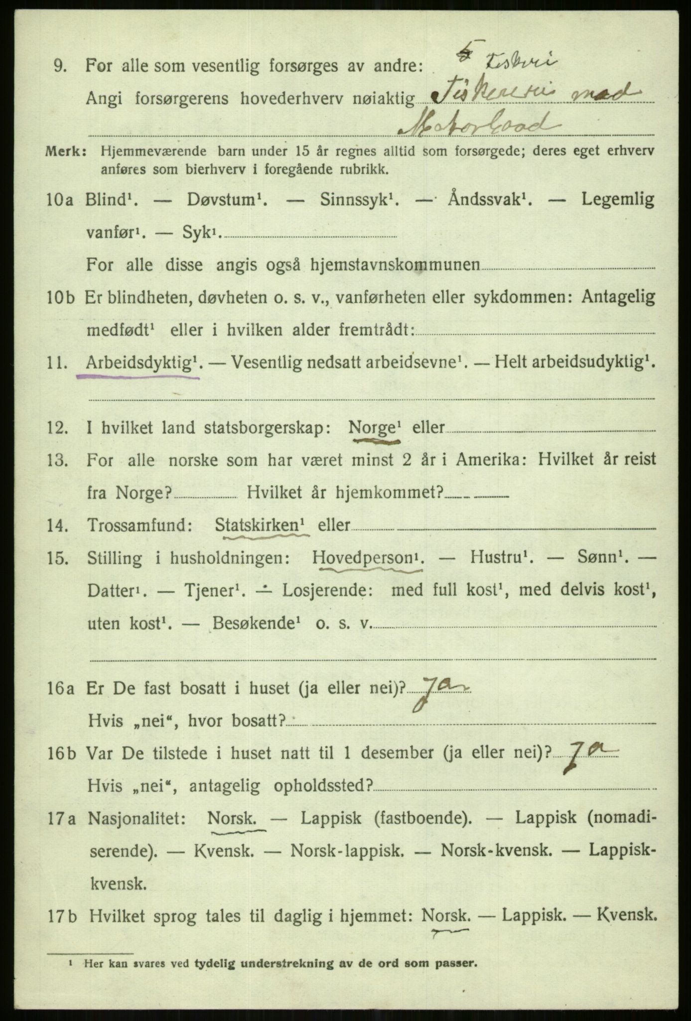 SATØ, 1920 census for Karlsøy, 1920, p. 3983