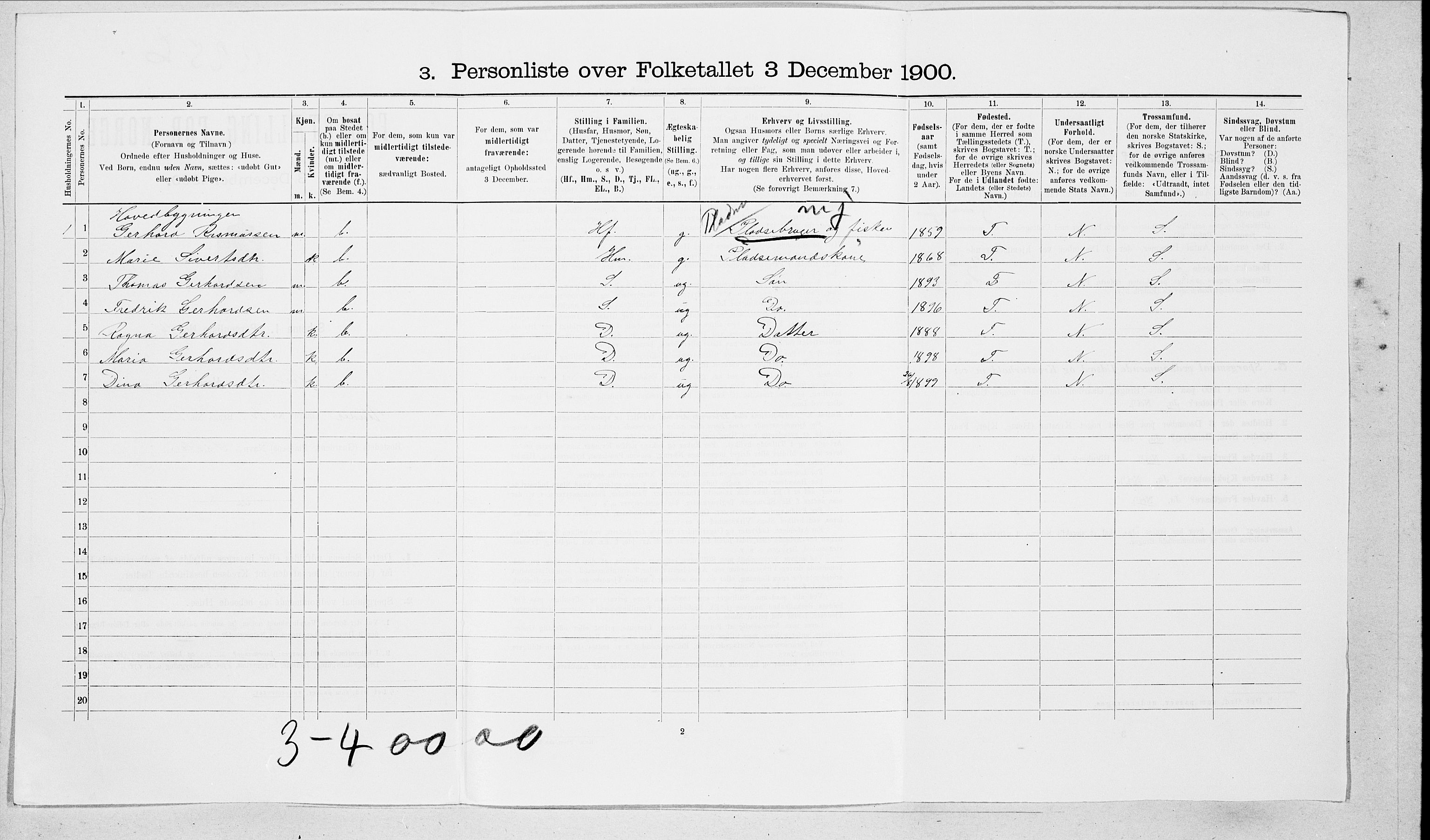 SAT, 1900 census for Herøy, 1900, p. 371