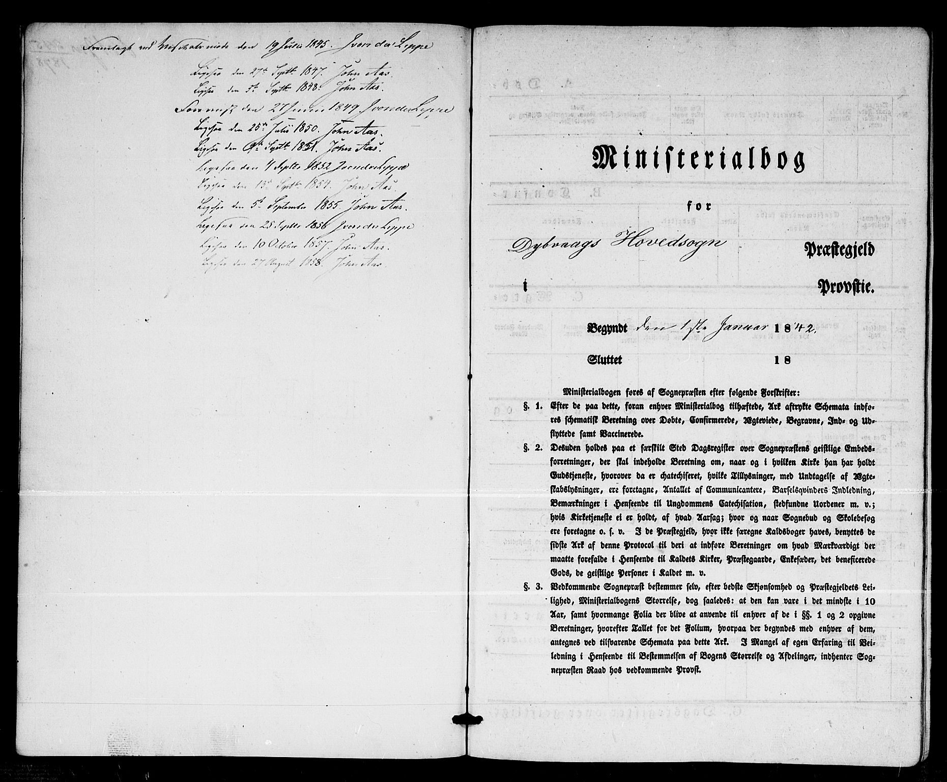 Dypvåg sokneprestkontor, SAK/1111-0007/F/Fb/Fba/L0010: Parish register (copy) no. B 10, 1842-1857