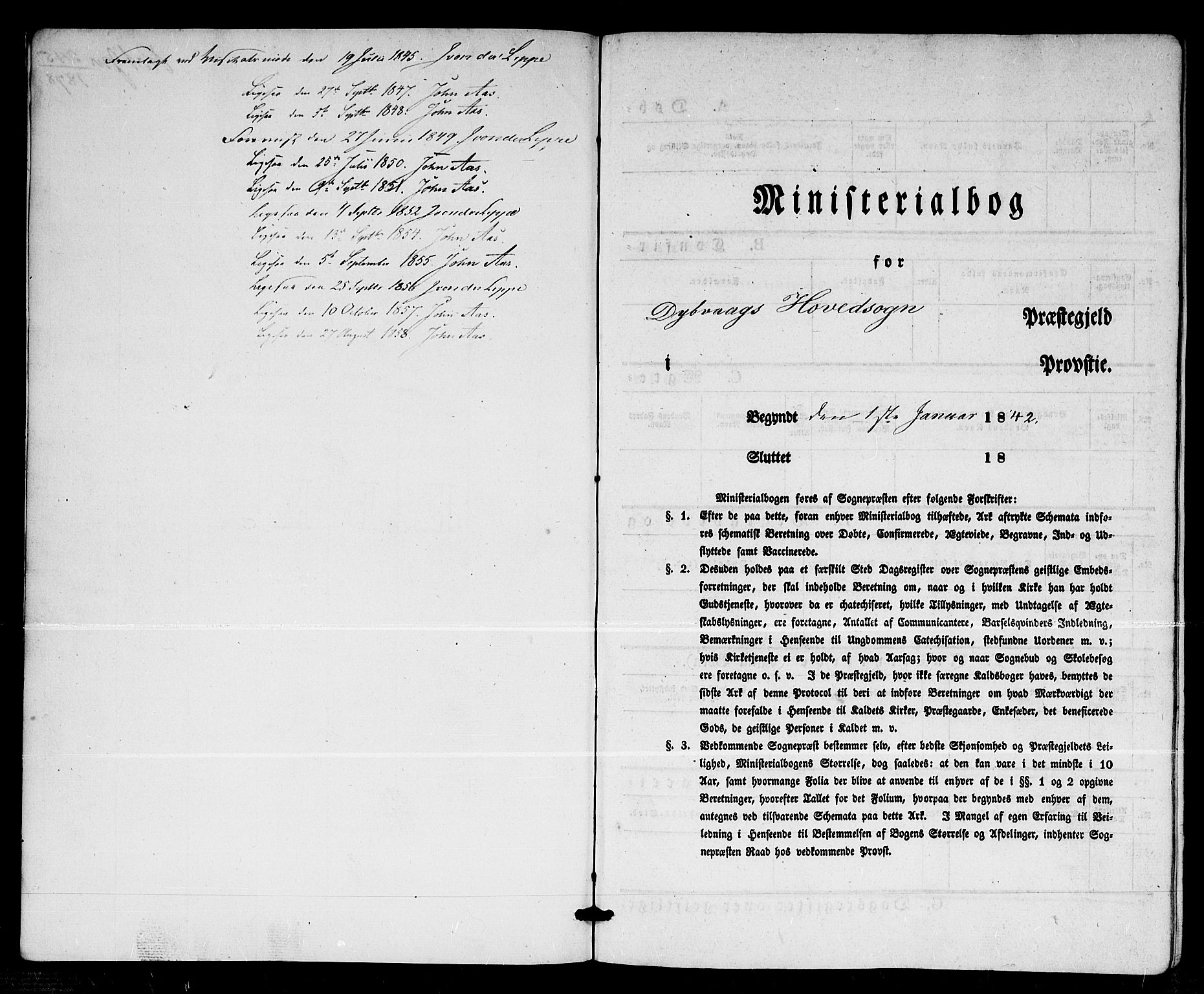 Dypvåg sokneprestkontor, AV/SAK-1111-0007/F/Fb/Fba/L0010: Parish register (copy) no. B 10, 1842-1857