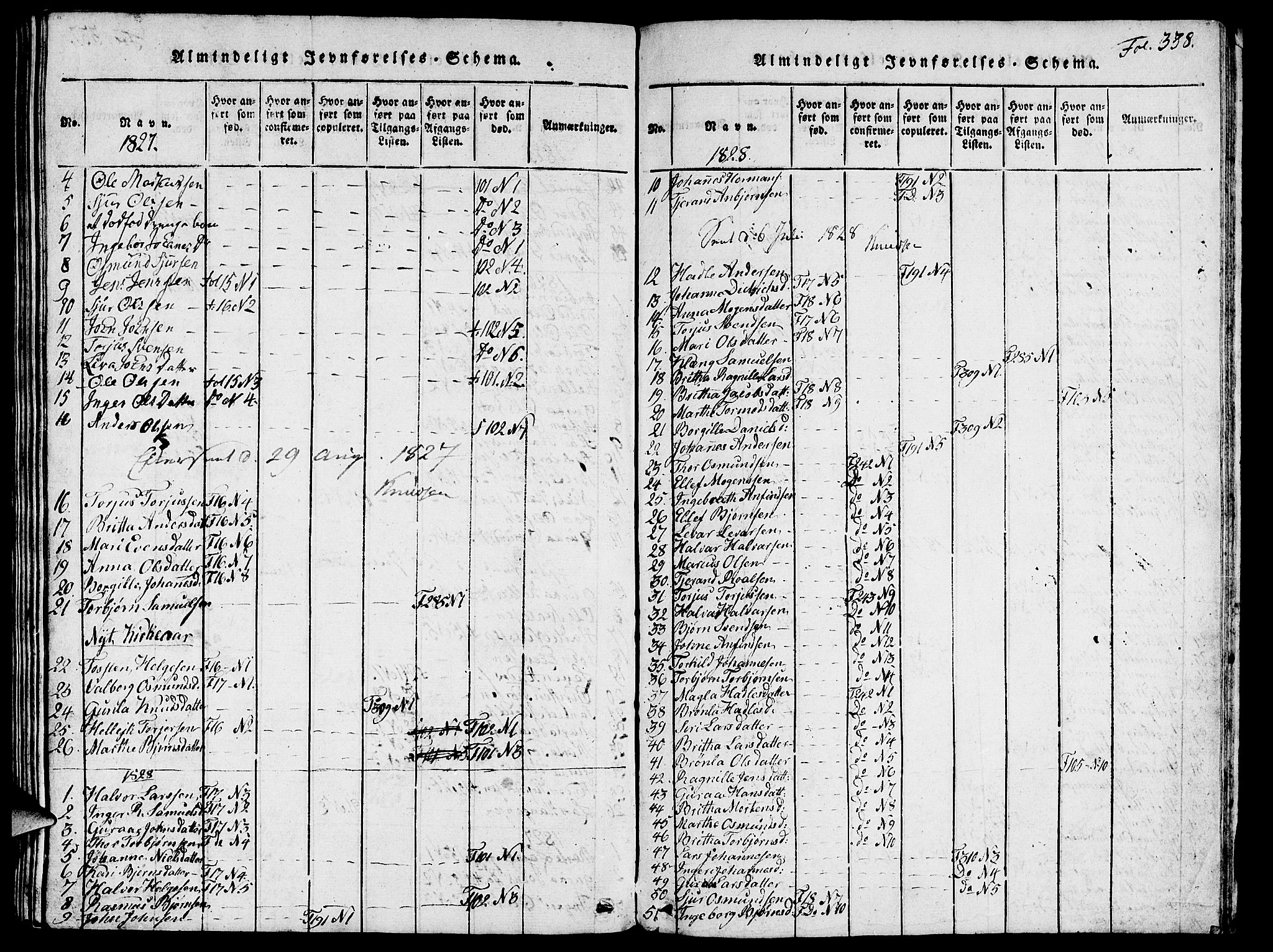 Vikedal sokneprestkontor, SAST/A-101840/01/V: Parish register (copy) no. B 3, 1816-1867, p. 338