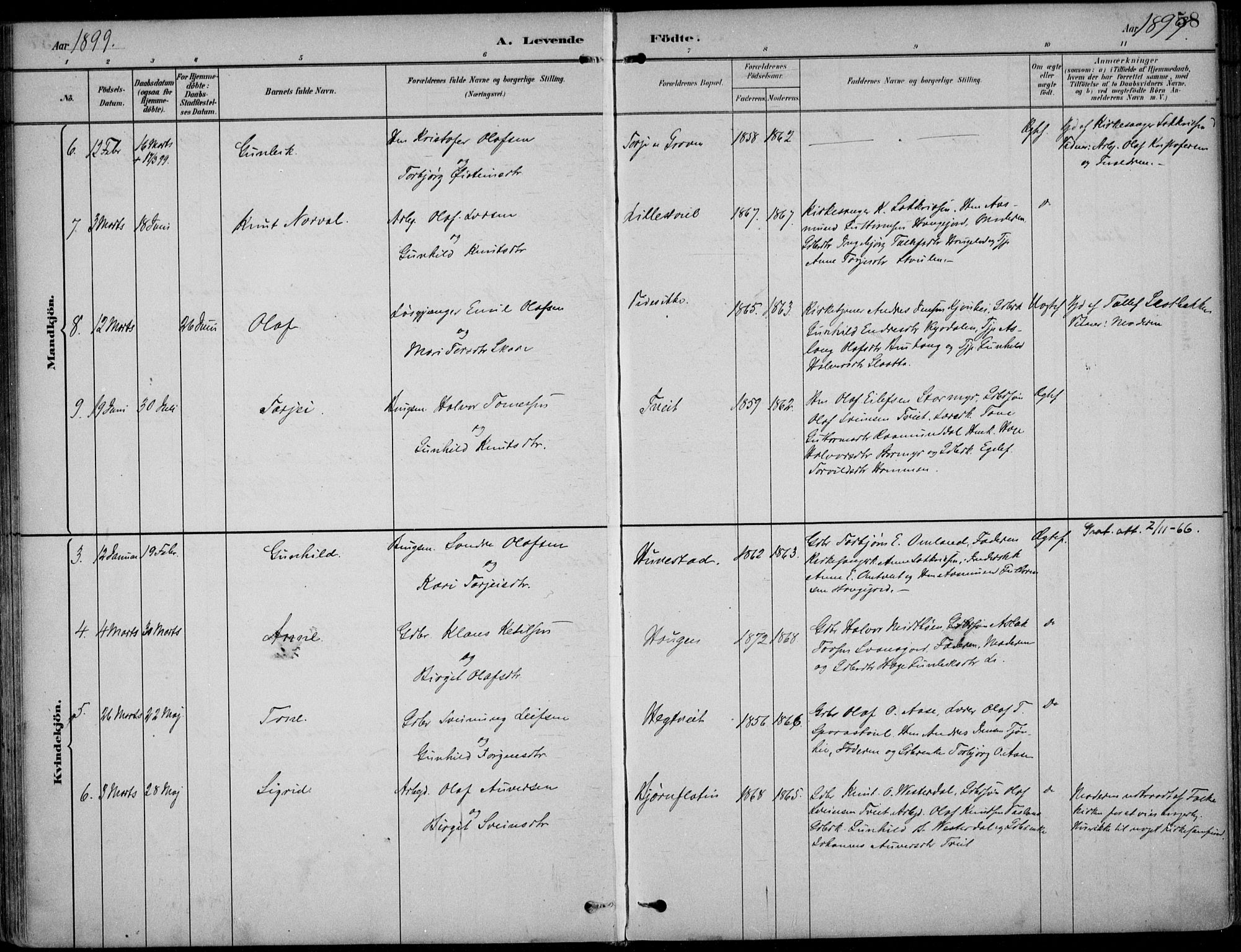 Kviteseid kirkebøker, SAKO/A-276/F/Fb/L0002: Parish register (official) no. II 2, 1882-1916, p. 58