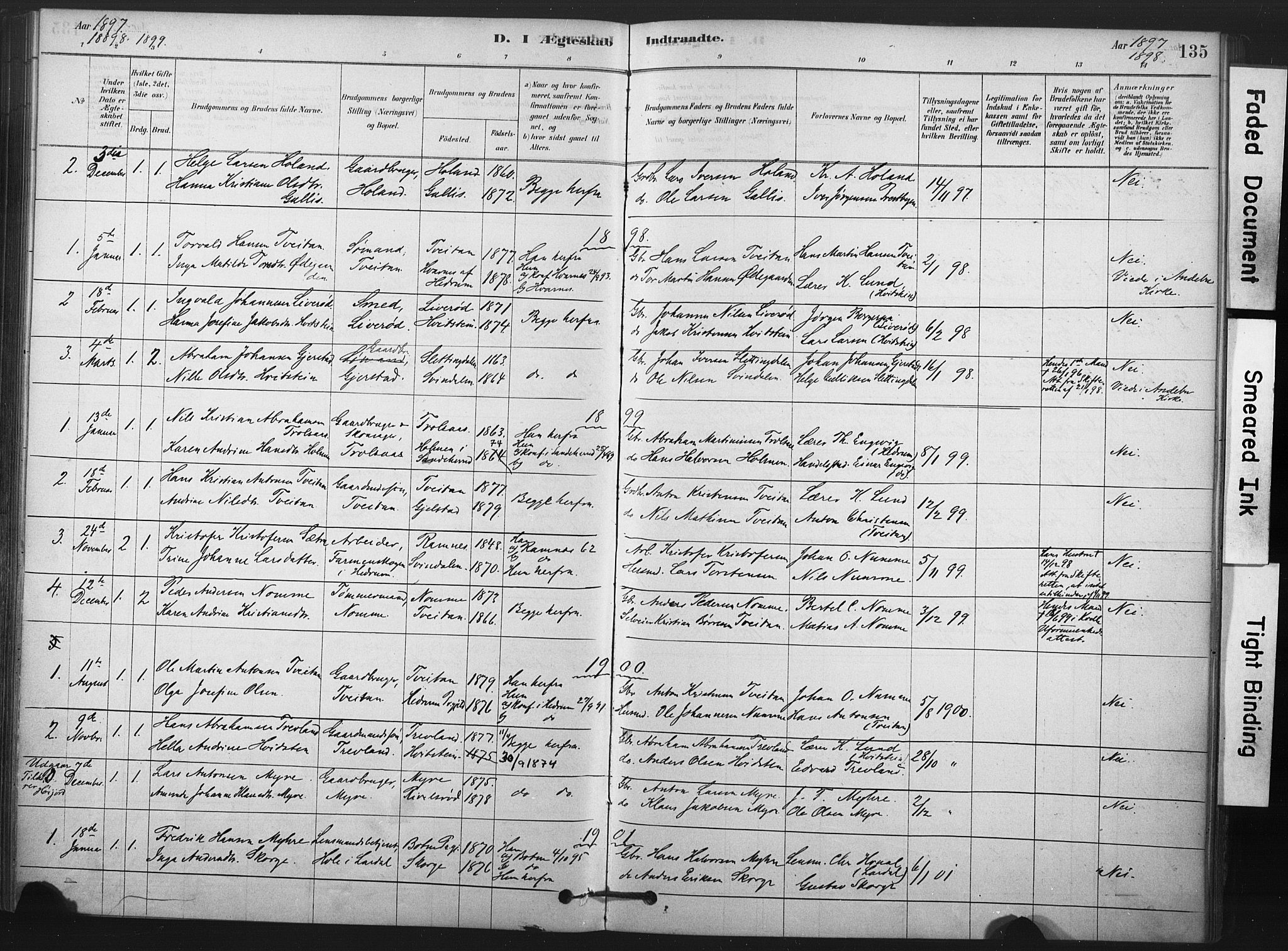 Andebu kirkebøker, AV/SAKO-A-336/F/Fa/L0008: Parish register (official) no. 8, 1878-1902, p. 135