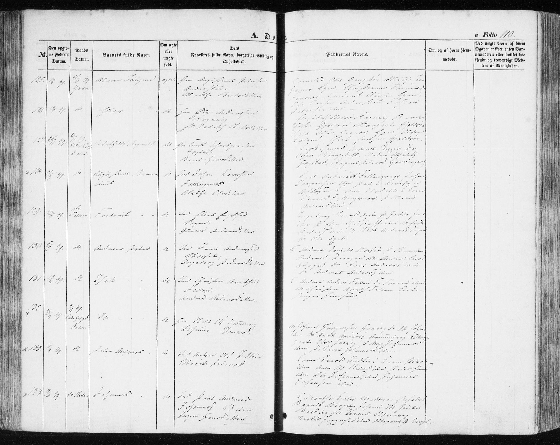 Ministerialprotokoller, klokkerbøker og fødselsregistre - Sør-Trøndelag, SAT/A-1456/634/L0529: Parish register (official) no. 634A05, 1843-1851, p. 110