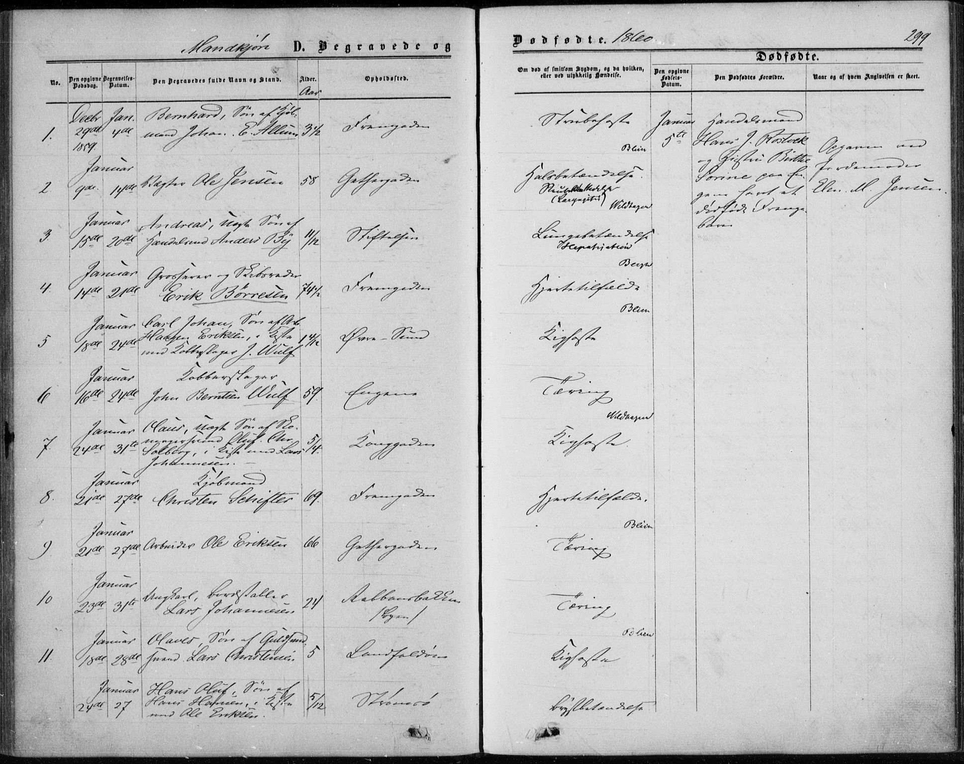 Bragernes kirkebøker, AV/SAKO-A-6/F/Fb/L0003: Parish register (official) no. II 3, 1860-1868, p. 299