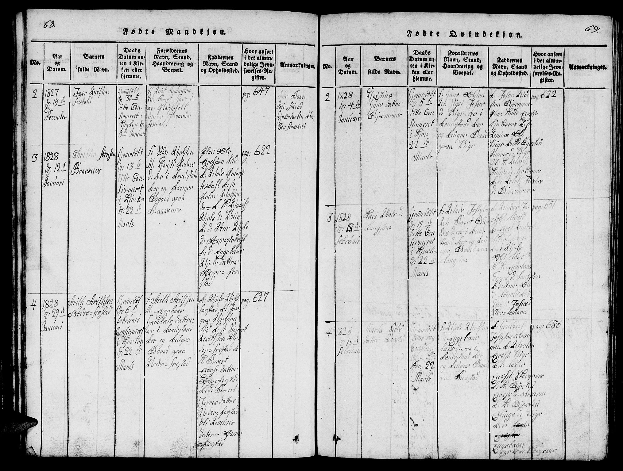 Ministerialprotokoller, klokkerbøker og fødselsregistre - Møre og Romsdal, AV/SAT-A-1454/539/L0535: Parish register (copy) no. 539C01, 1818-1842, p. 68-69