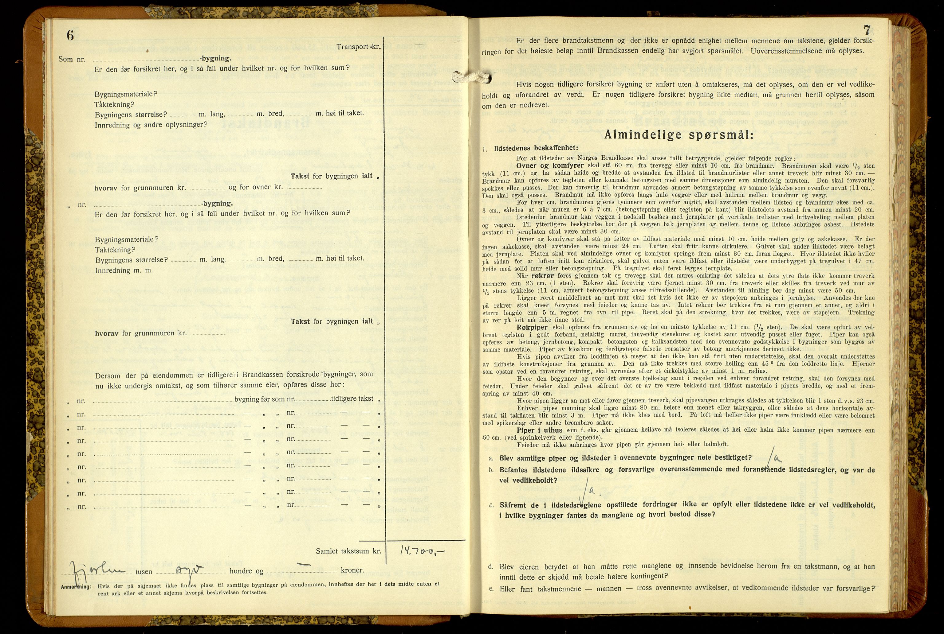 Norges Brannkasse, Fåberg, AV/SAH-NBRANF-041/F/L0006: Branntakstprotokoll, 1936-1955, p. 6-7