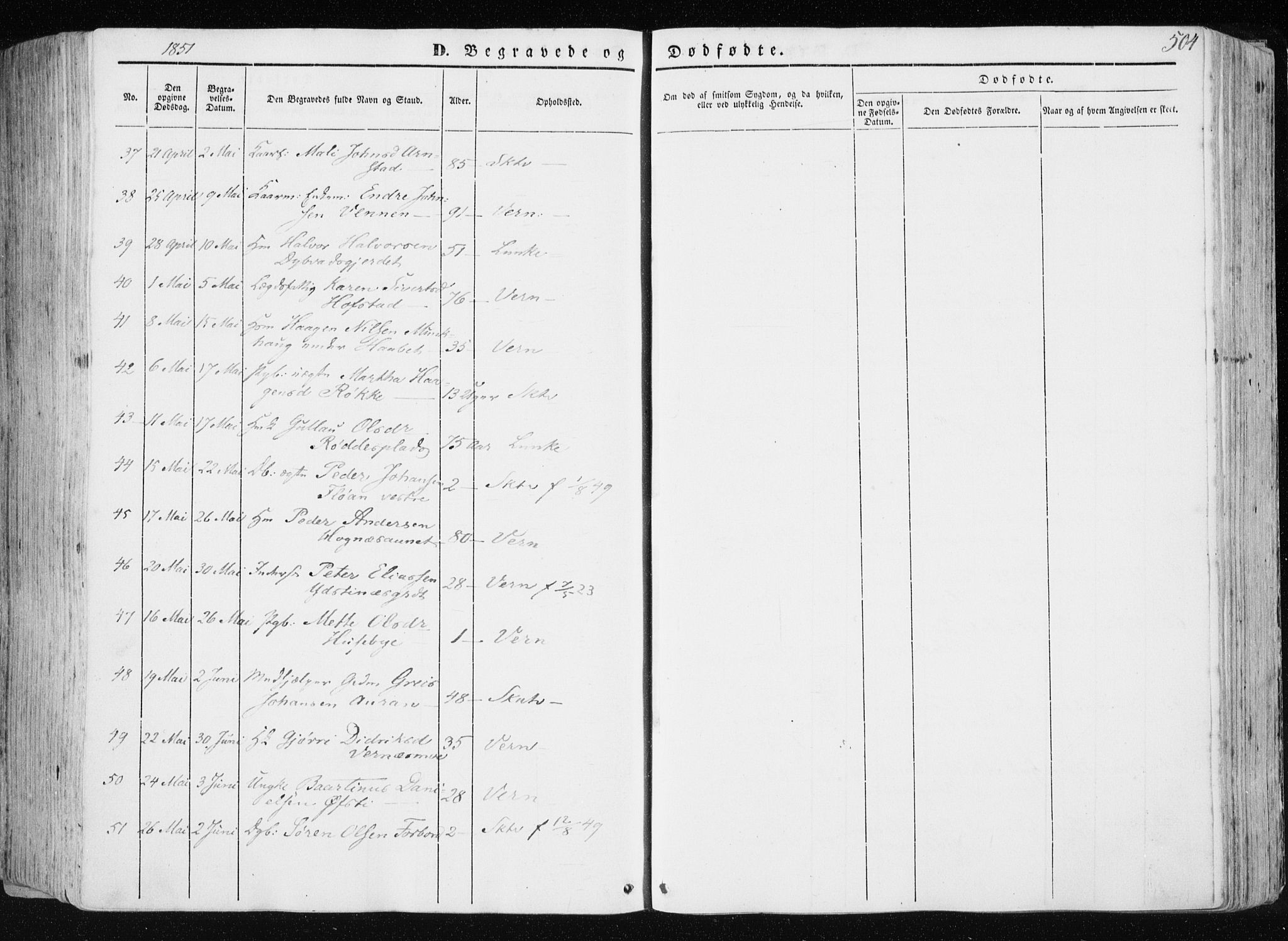 Ministerialprotokoller, klokkerbøker og fødselsregistre - Nord-Trøndelag, SAT/A-1458/709/L0074: Parish register (official) no. 709A14, 1845-1858, p. 504