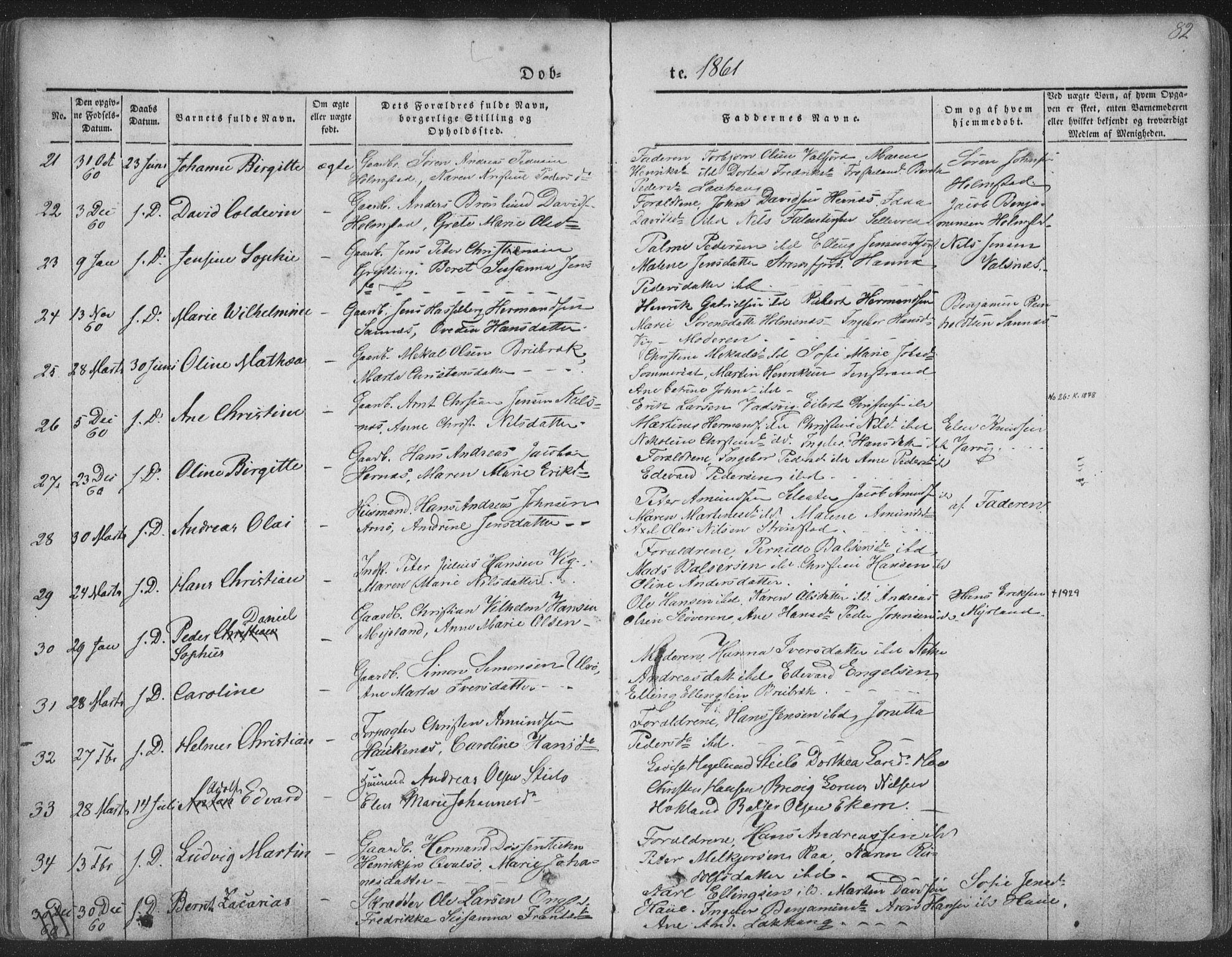 Ministerialprotokoller, klokkerbøker og fødselsregistre - Nordland, SAT/A-1459/888/L1241: Parish register (official) no. 888A07, 1849-1869, p. 82