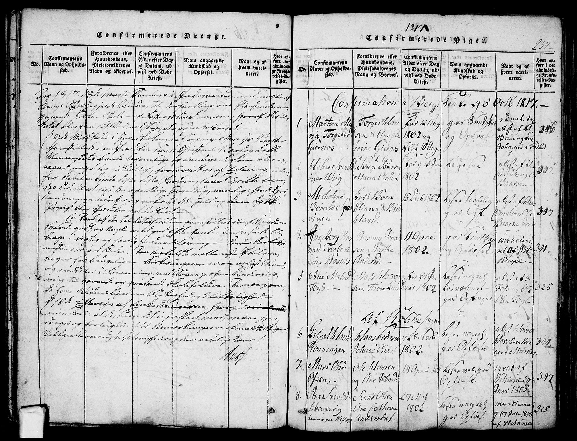Berg prestekontor Kirkebøker, SAO/A-10902/F/Fa/L0002: Parish register (official) no. I 2, 1815-1831, p. 237