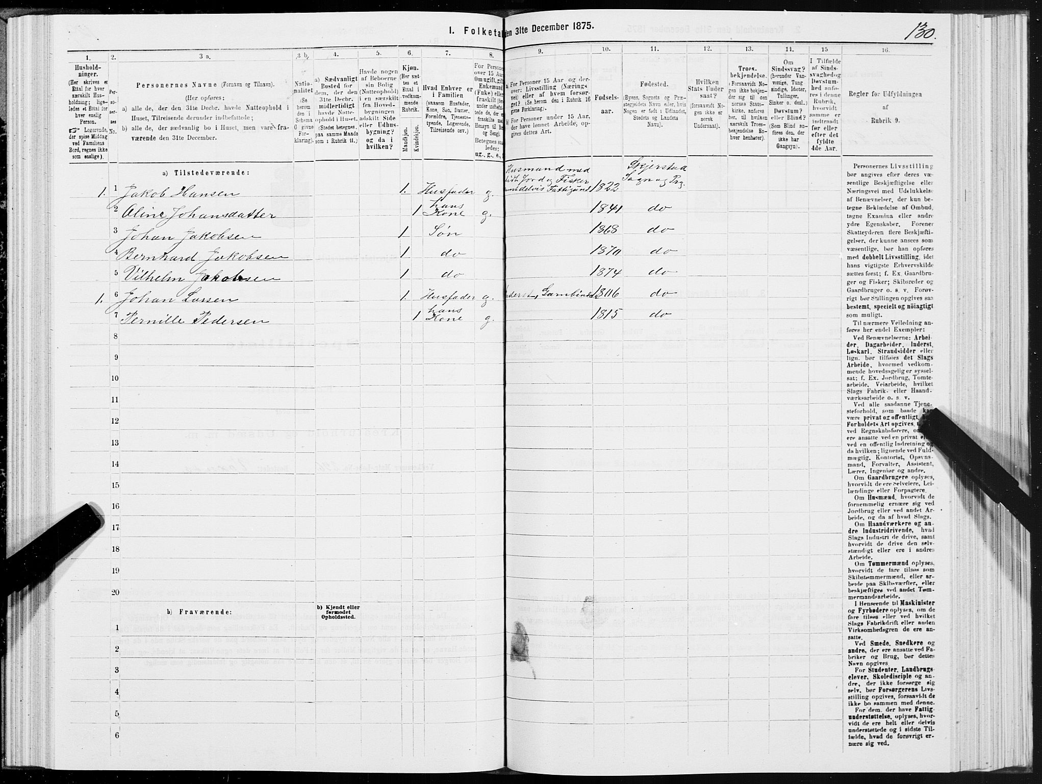 SAT, 1875 census for 1842P Skjerstad, 1875, p. 4130