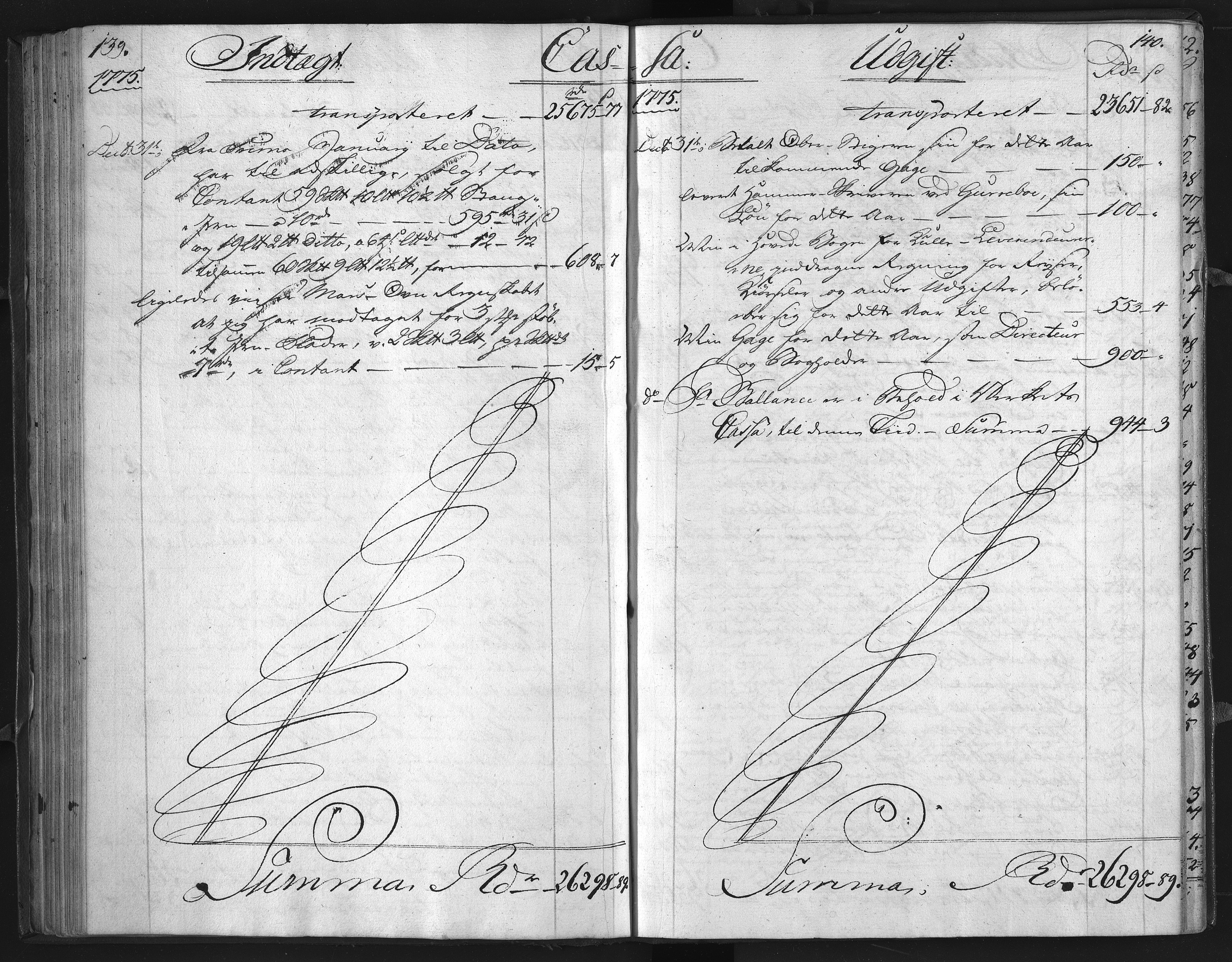 Froland Verk, AAKS/DA-1023/1/01/L0004: Kassabok, 1772-1776, p. 139-140