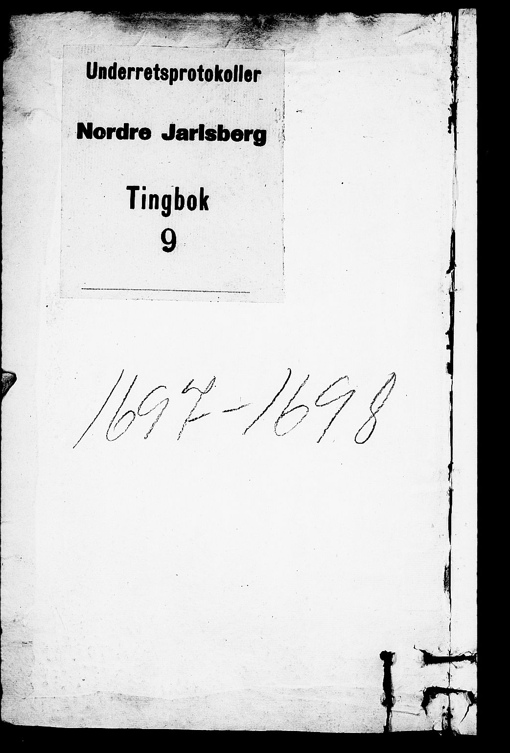 Nordre Jarlsberg sorenskriveri, SAKO/A-80/F/Fa/Faa/L0009: Tingbok, 1697-1698