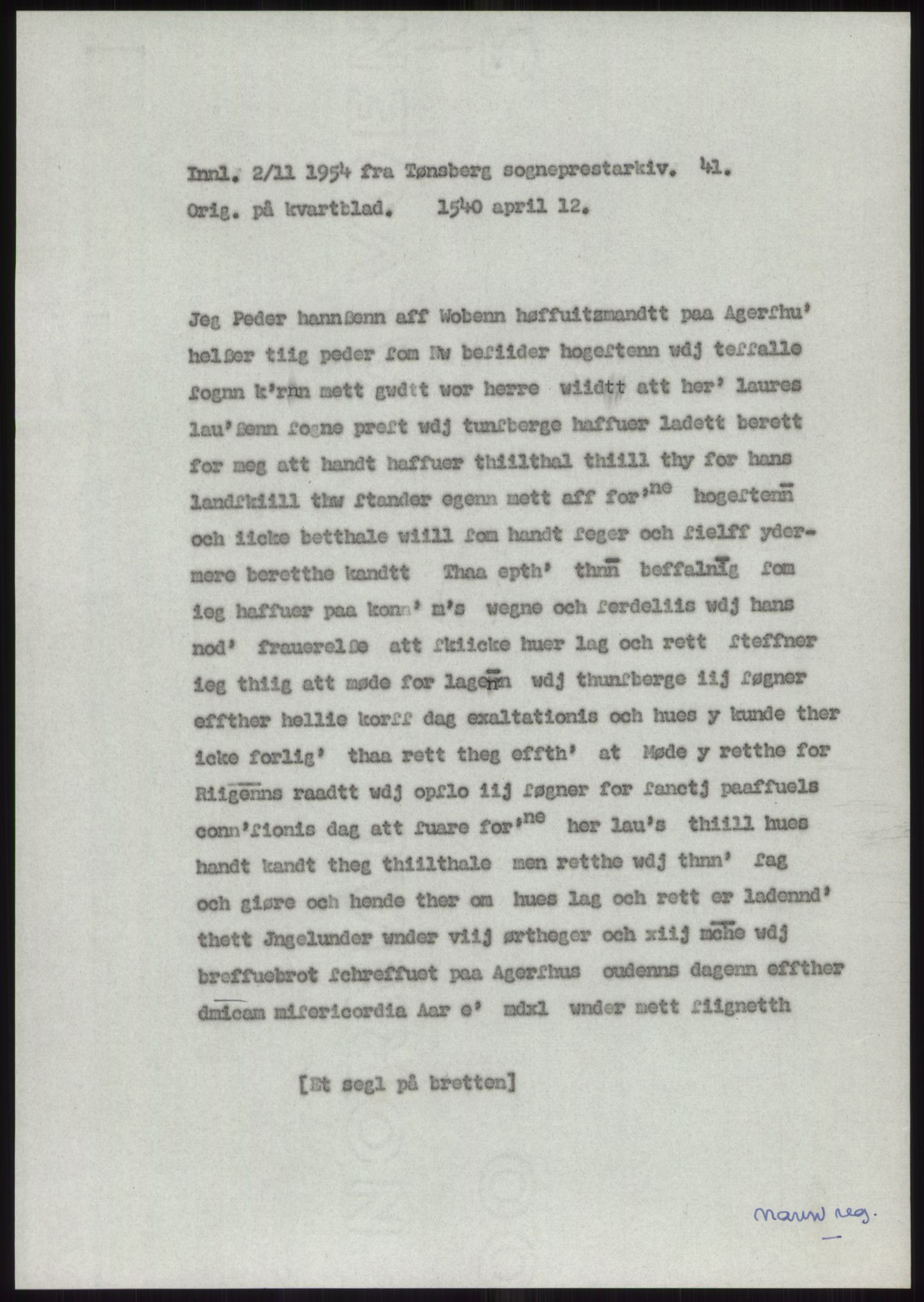 Samlinger til kildeutgivelse, Diplomavskriftsamlingen, RA/EA-4053/H/Ha, p. 1071