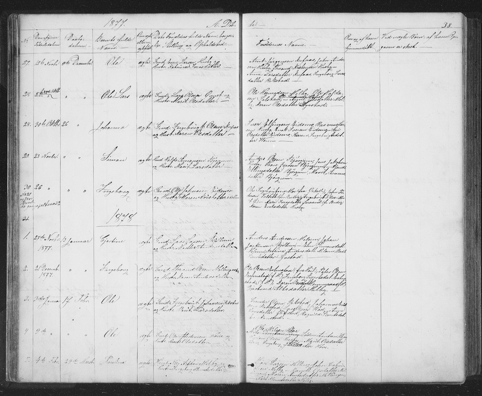 Ministerialprotokoller, klokkerbøker og fødselsregistre - Sør-Trøndelag, SAT/A-1456/667/L0798: Parish register (copy) no. 667C03, 1867-1929, p. 38
