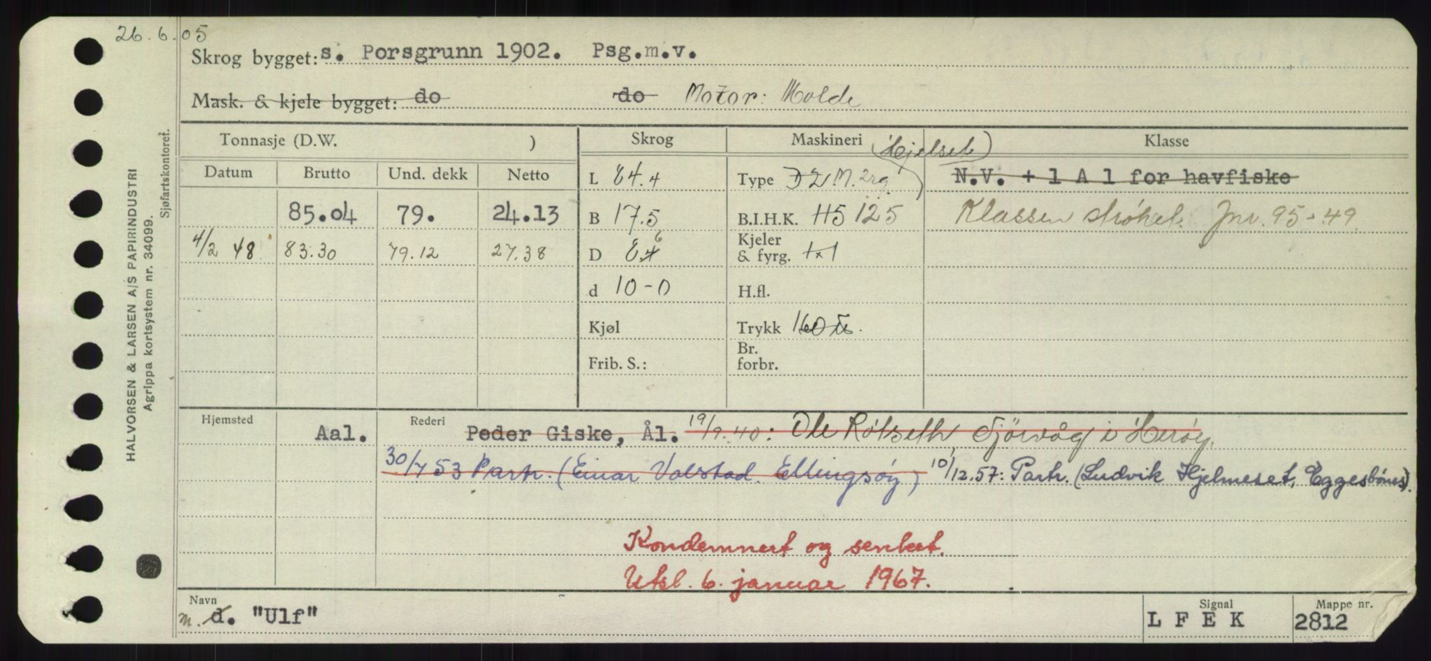 Sjøfartsdirektoratet med forløpere, Skipsmålingen, AV/RA-S-1627/H/Hd/L0040: Fartøy, U-Ve, p. 45