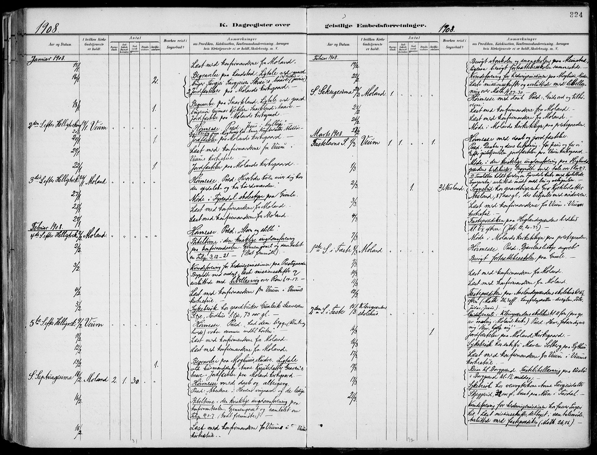 Fyresdal kirkebøker, AV/SAKO-A-263/F/Fa/L0007: Parish register (official) no. I 7, 1887-1914, p. 324