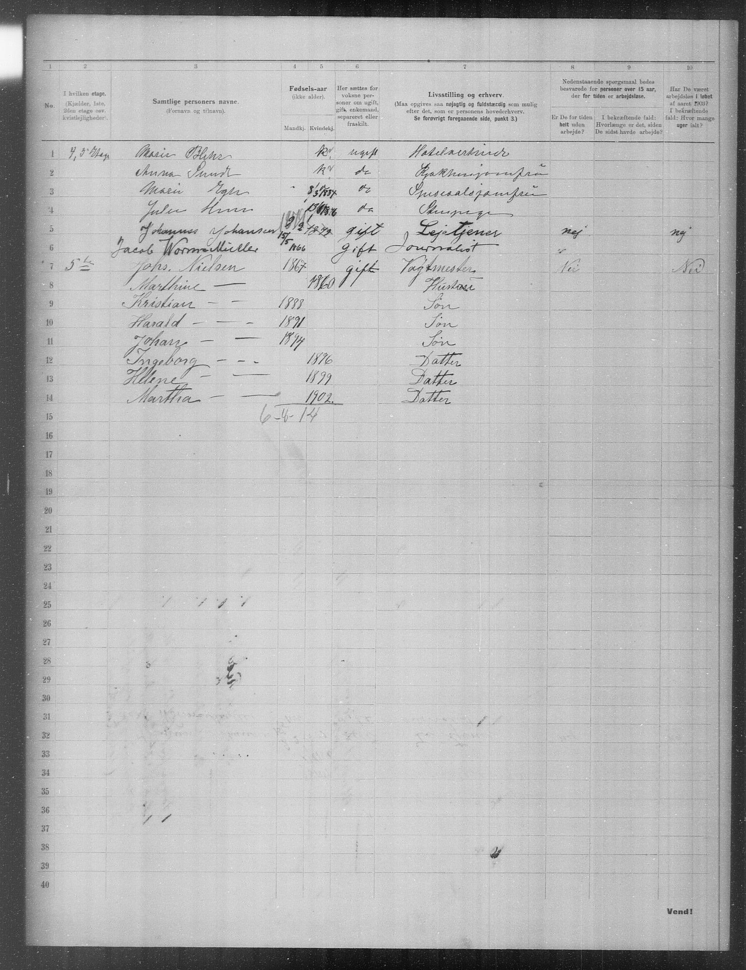 OBA, Municipal Census 1903 for Kristiania, 1903, p. 20038