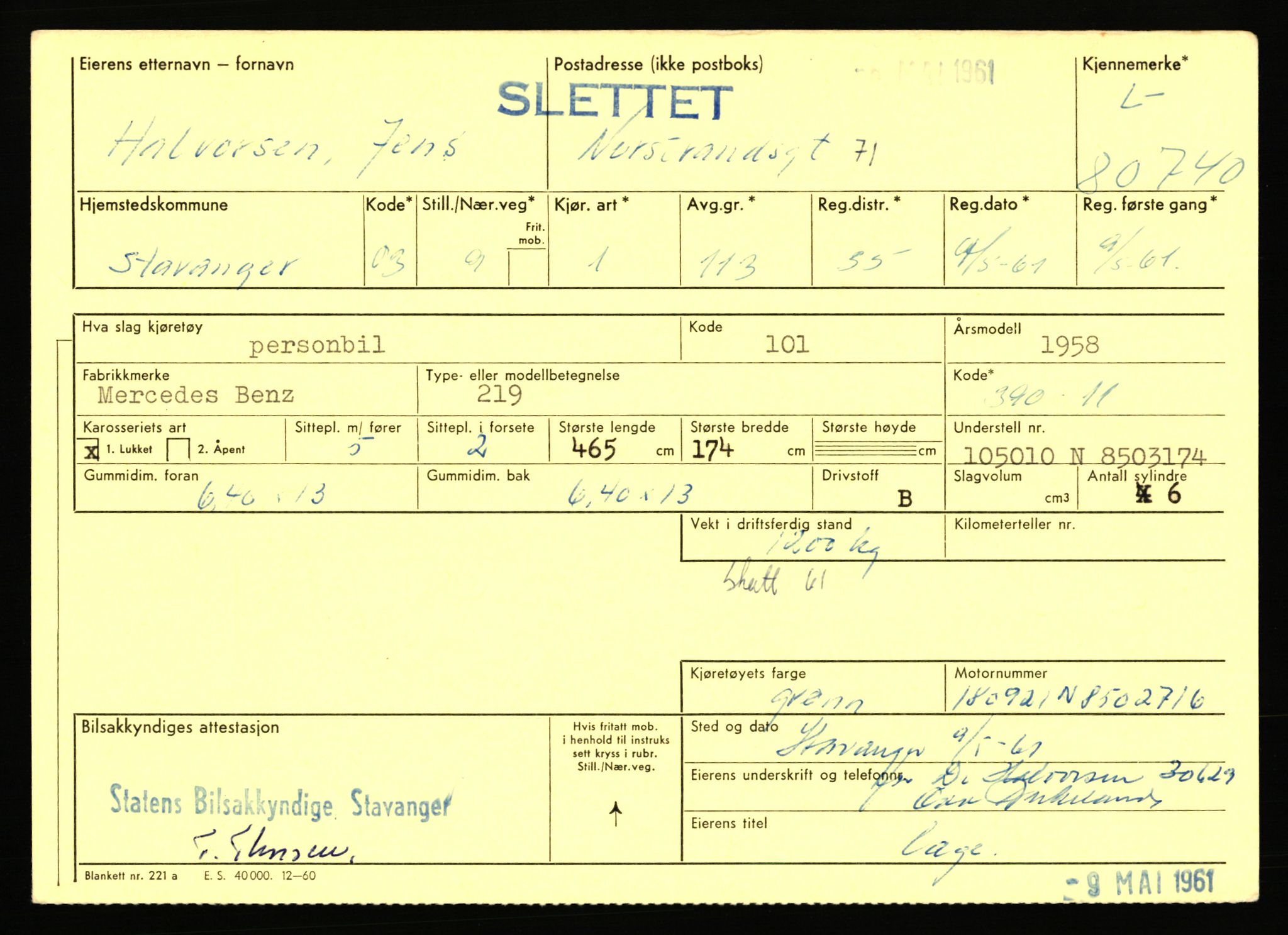 Stavanger trafikkstasjon, AV/SAST-A-101942/0/F/L0071: L-80500 - L-82199, 1930-1971, p. 393