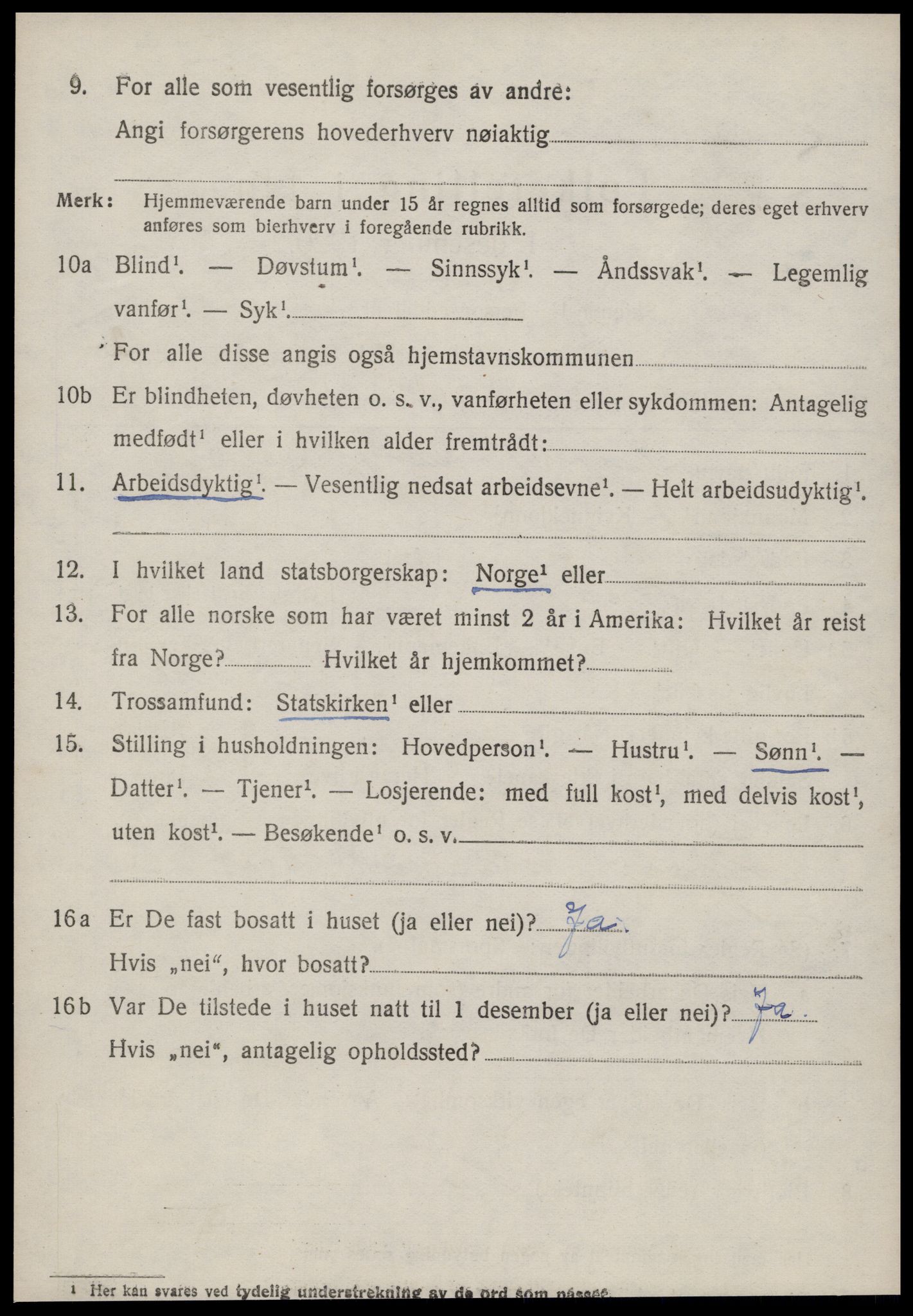 SAT, 1920 census for Sandøy, 1920, p. 1035