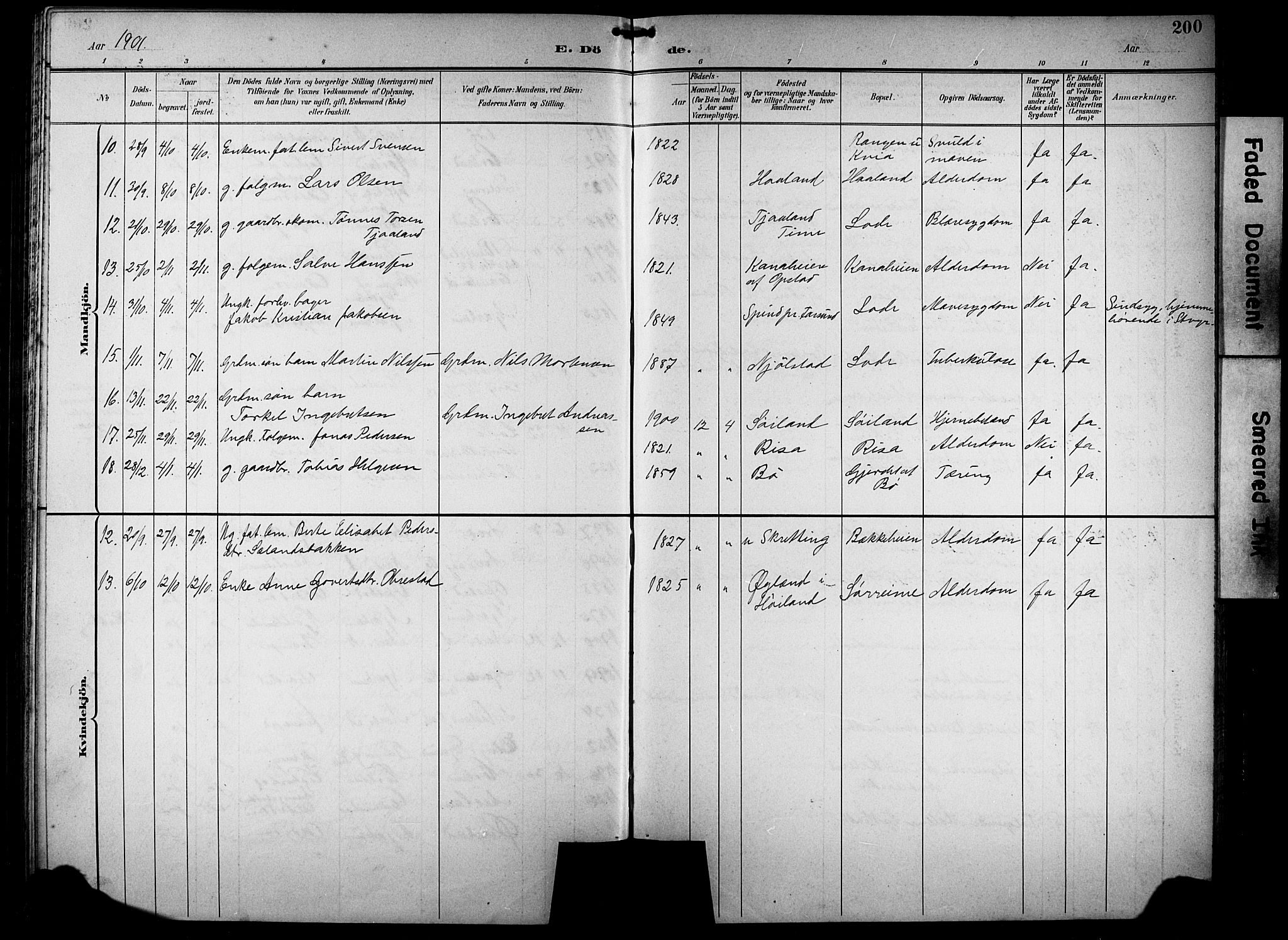 Hå sokneprestkontor, AV/SAST-A-101801/001/30BB/L0005: Parish register (copy) no. B 5, 1894-1912, p. 200