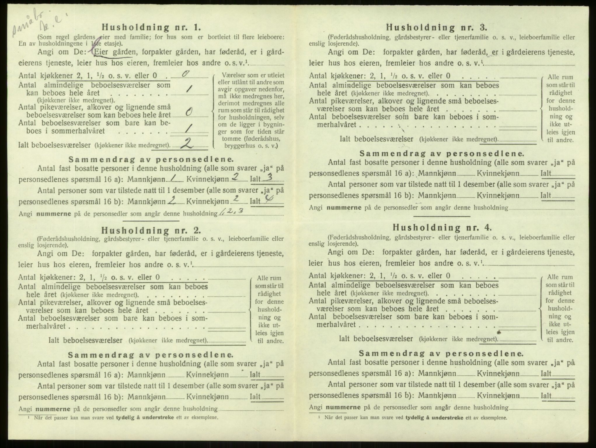 SAB, 1920 census for Aurland, 1920, p. 665