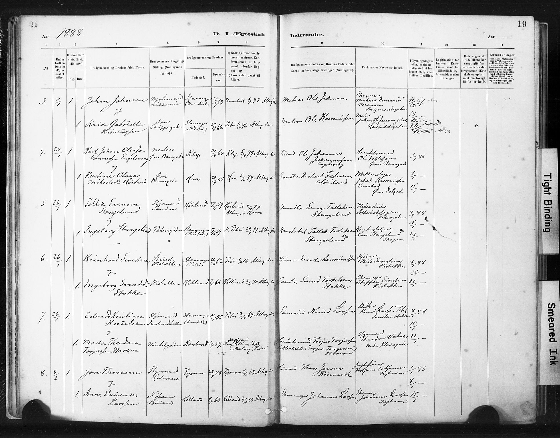 St. Johannes sokneprestkontor, AV/SAST-A-101814/001/30/30BA/L0003: Parish register (official) no. A 3, 1885-1910, p. 19