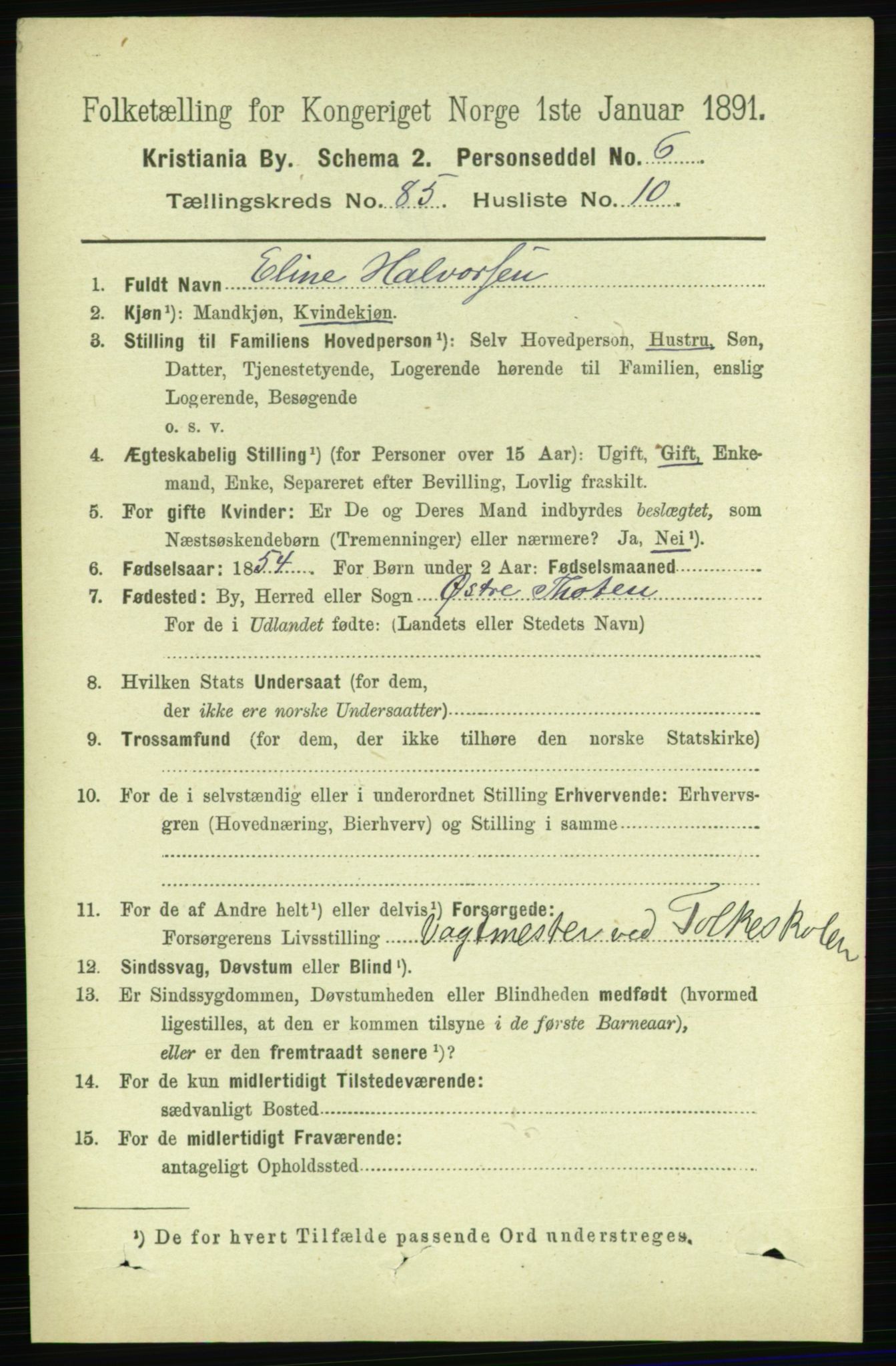 RA, 1891 census for 0301 Kristiania, 1891, p. 42982