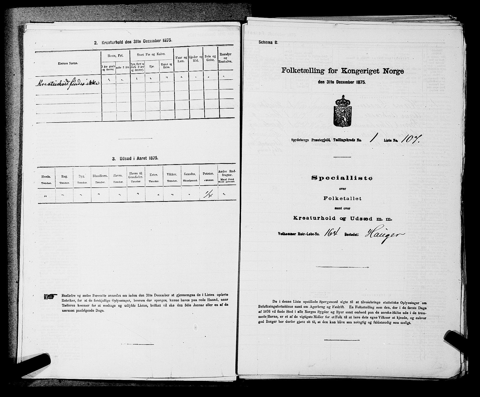 RA, 1875 census for 0123P Spydeberg, 1875, p. 44