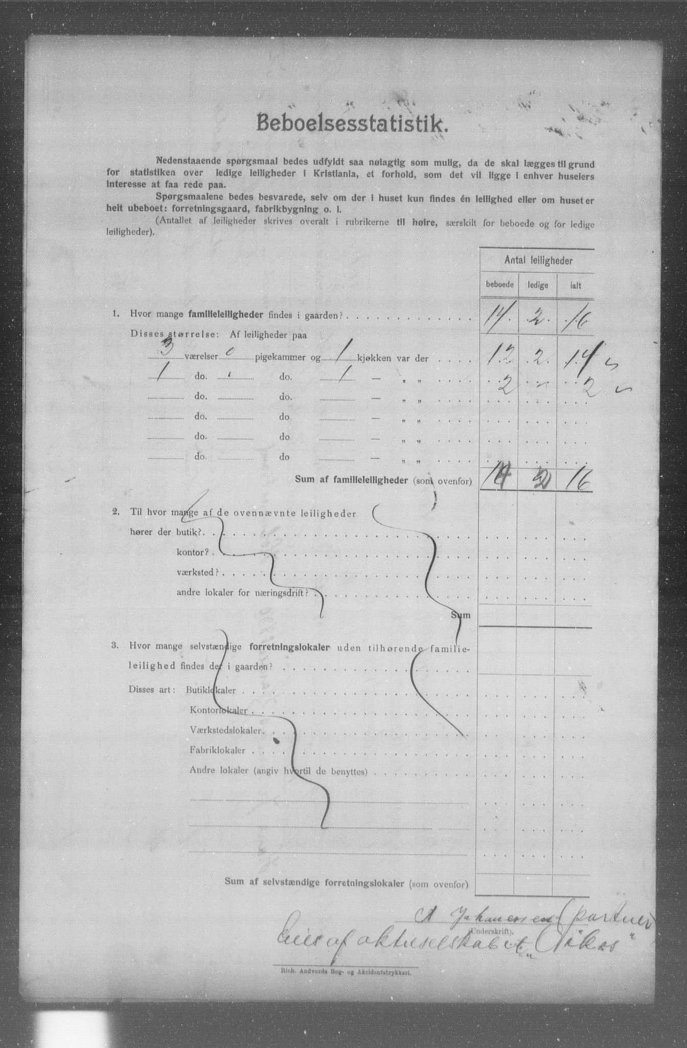 OBA, Municipal Census 1904 for Kristiania, 1904, p. 7603